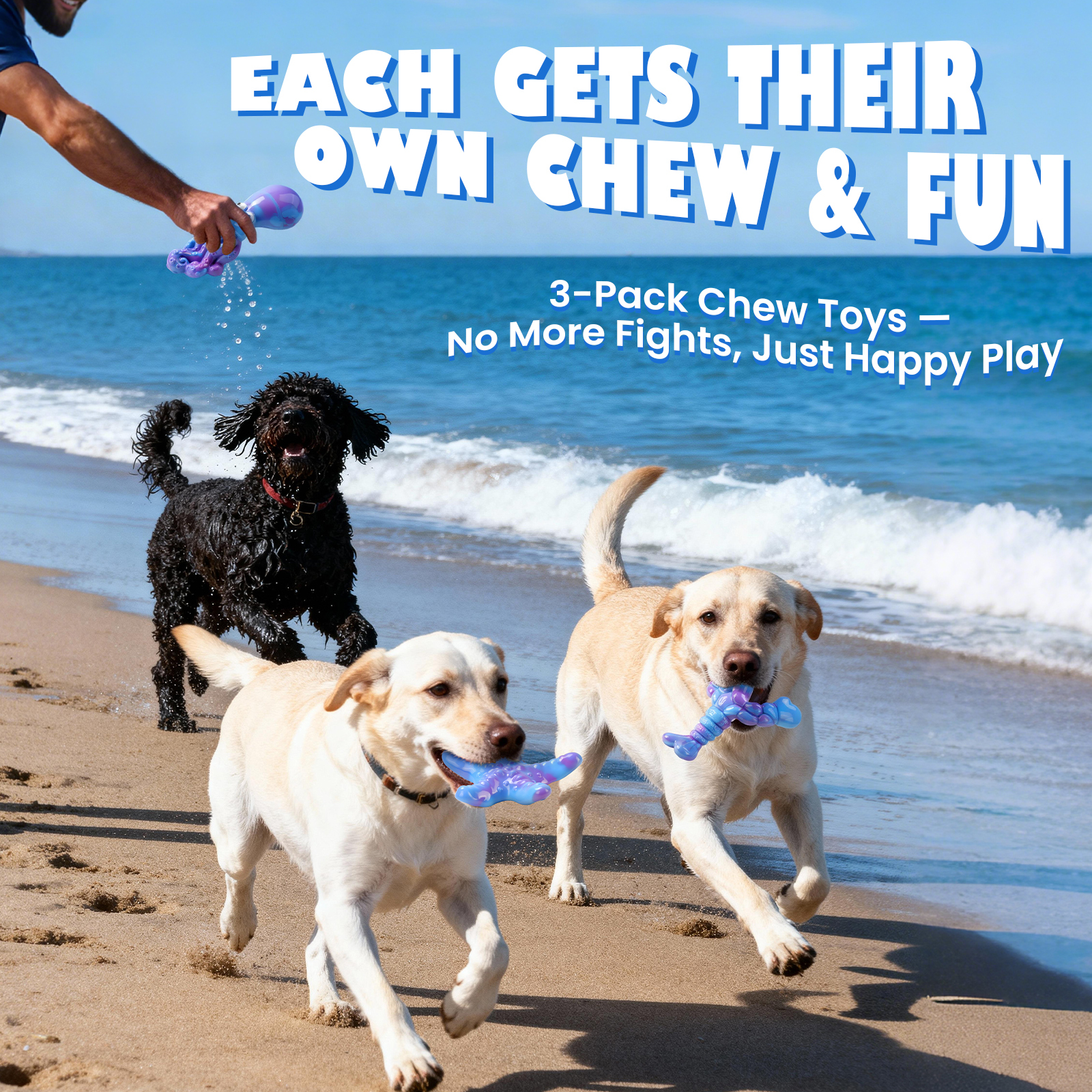 Dog Toys for Aggressive Chewers: 3 Pack Indestructible Dog Toys for Large Dogs