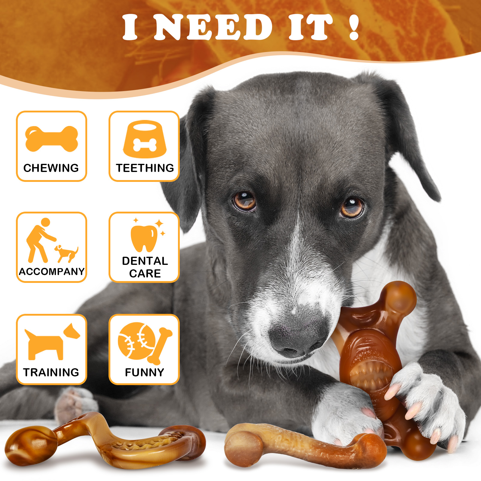 Apasiri Dog Toys for Aggressive Chewers，3 Pack-Apasiri