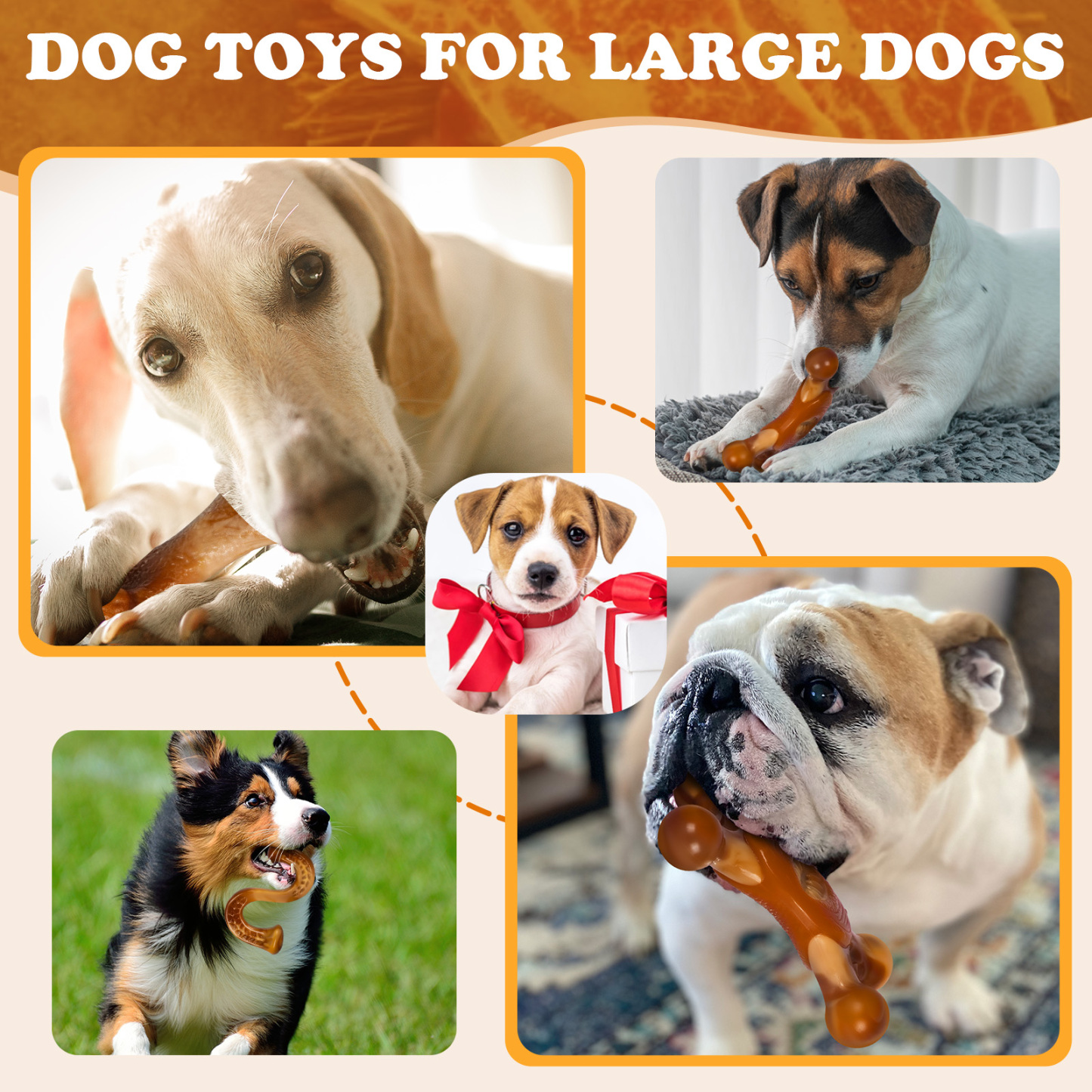 Apasiri Dog Toys for Aggressive Chewers，3 Pack-Apasiri