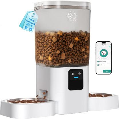 Automatic Cat Feeders 2 cat with Slow Feed: Automatic Dog Feeder with 5G WiFi