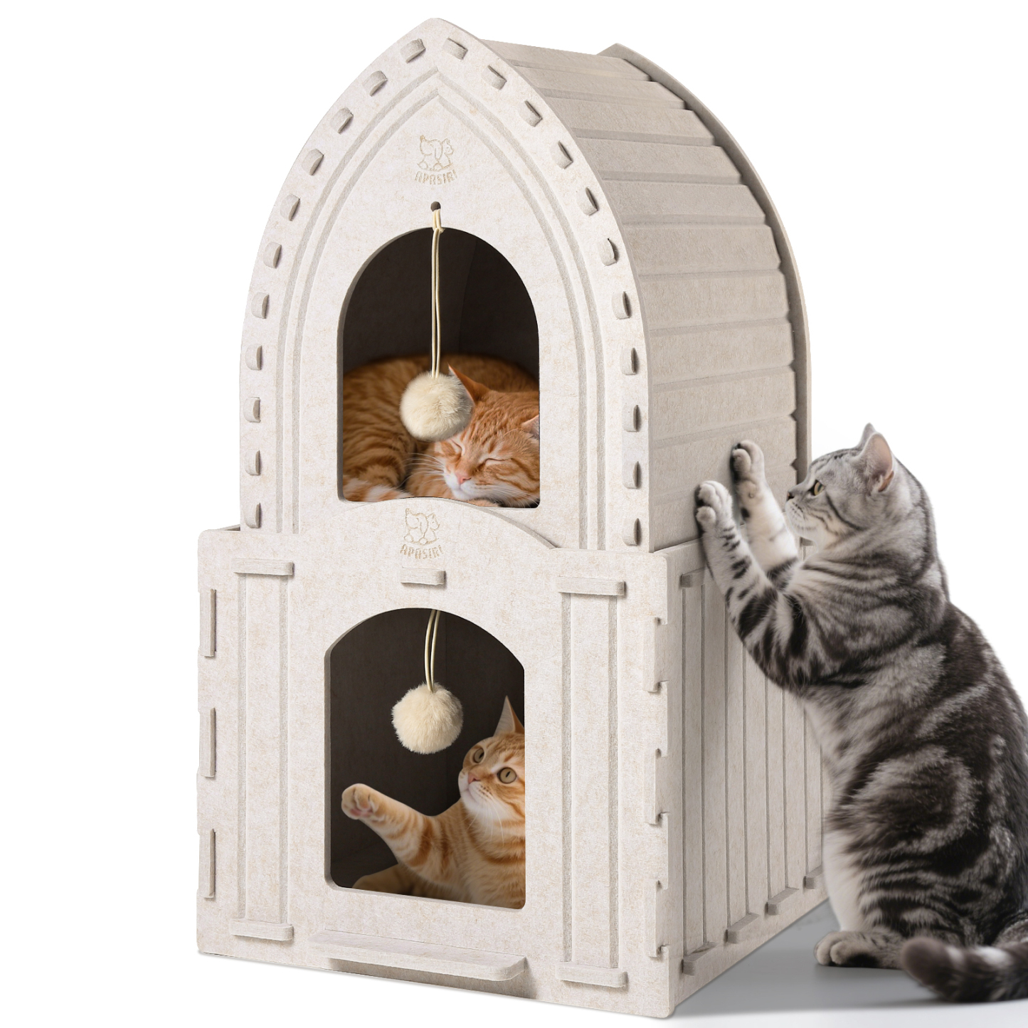 Apasiri 2-Story Cat House for Indoor Cats Double