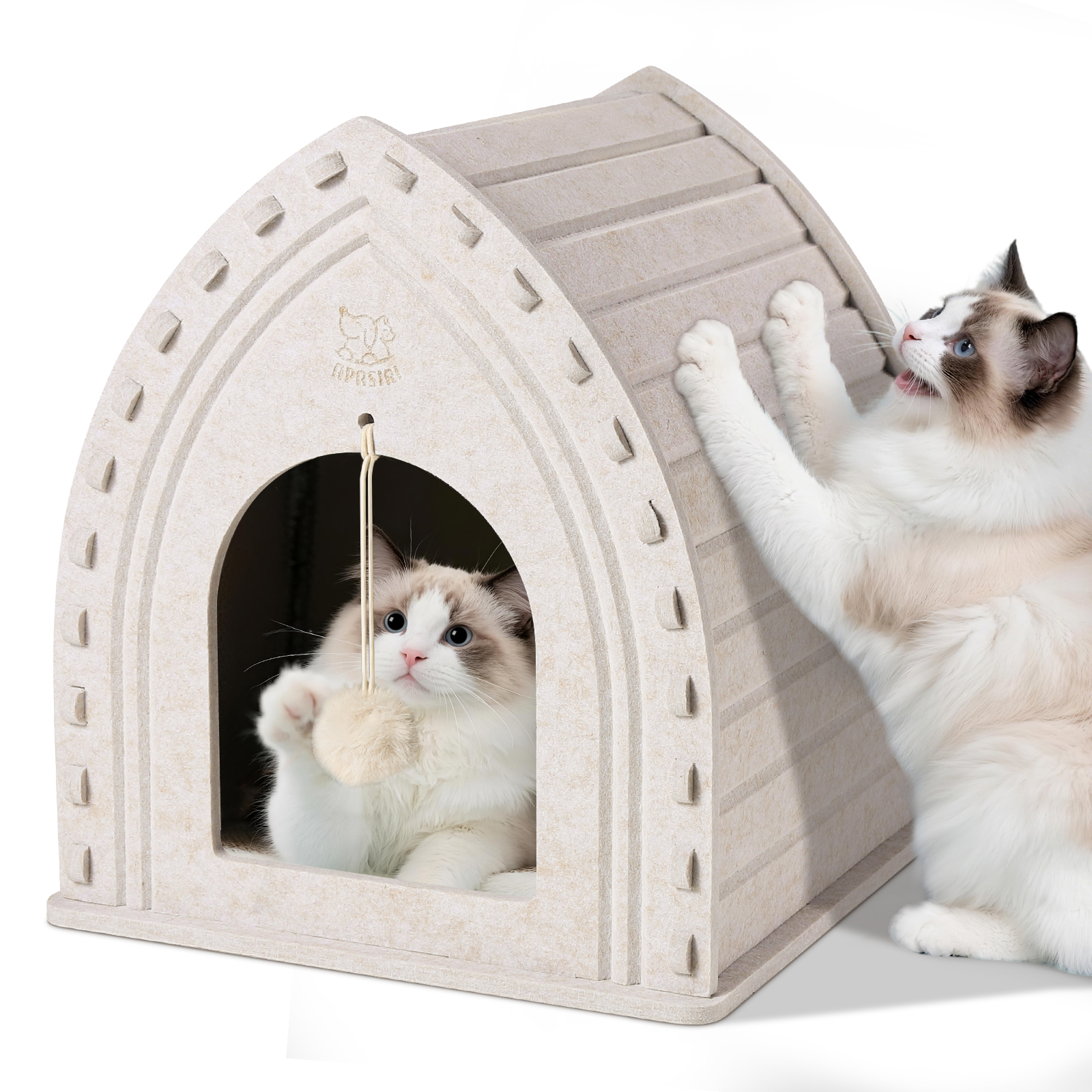 Apasiri Cat Beds for Indoor Cats  Single-Triangle Roof