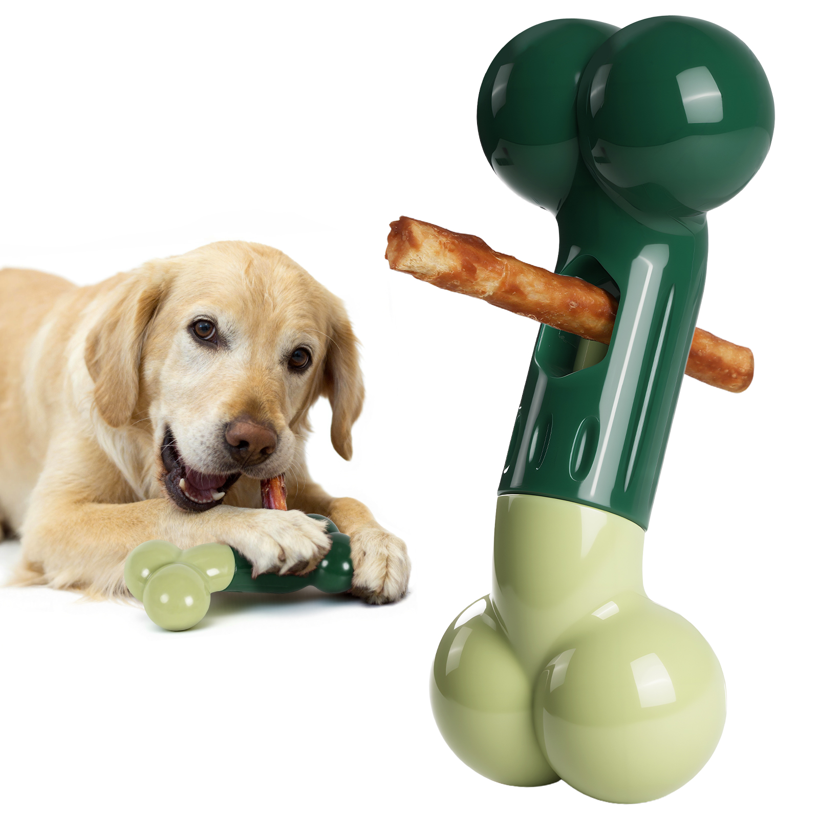 Apasiri Bully Stick Holder for Aggressive Chewers : Green