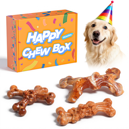 Dog Toys for Aggressive Chewers: Gift Box with 3 Pack Dog Chew Toys