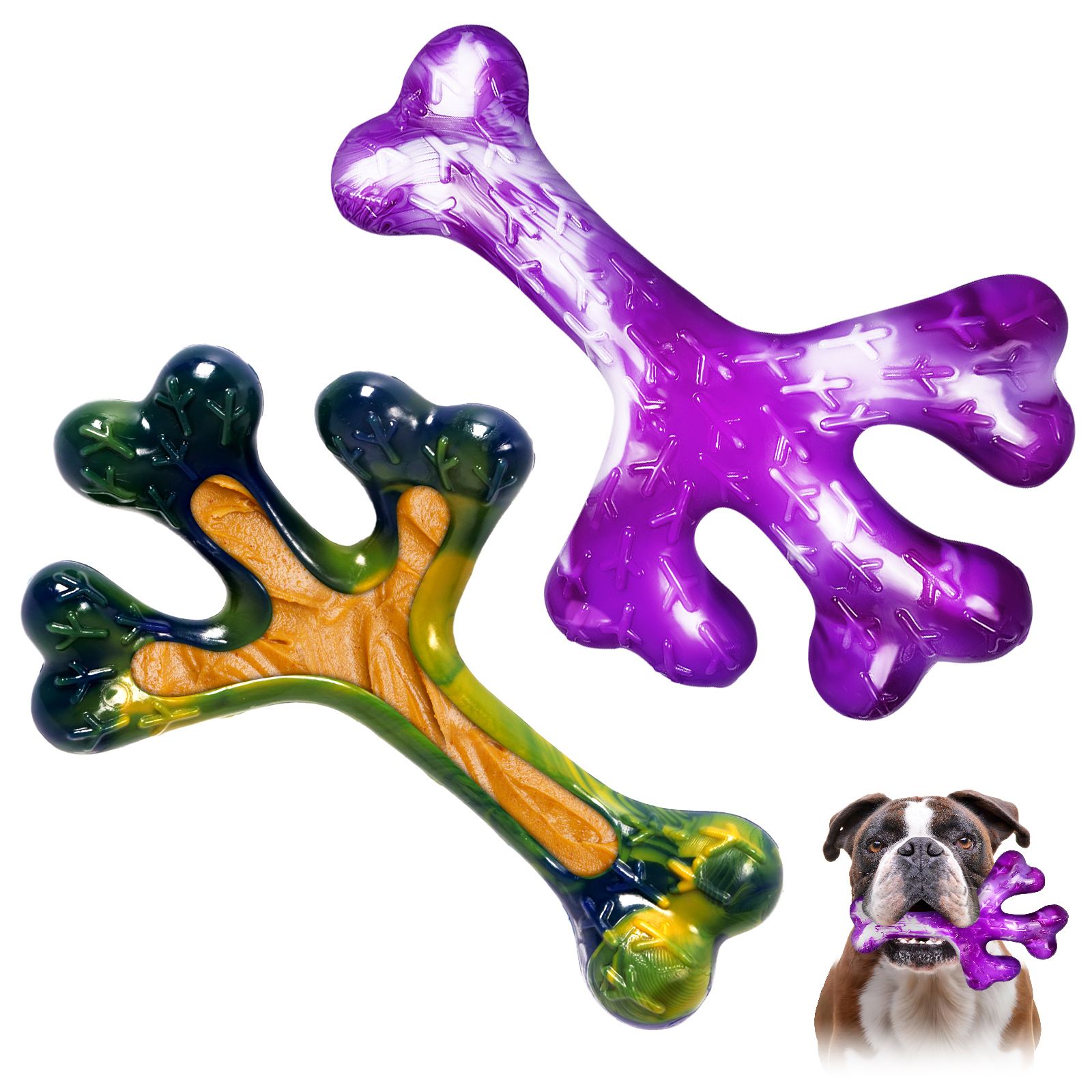 Frienhund by Apasiri Aggressive Chewers Dog Chew Toys - 2 Pack 