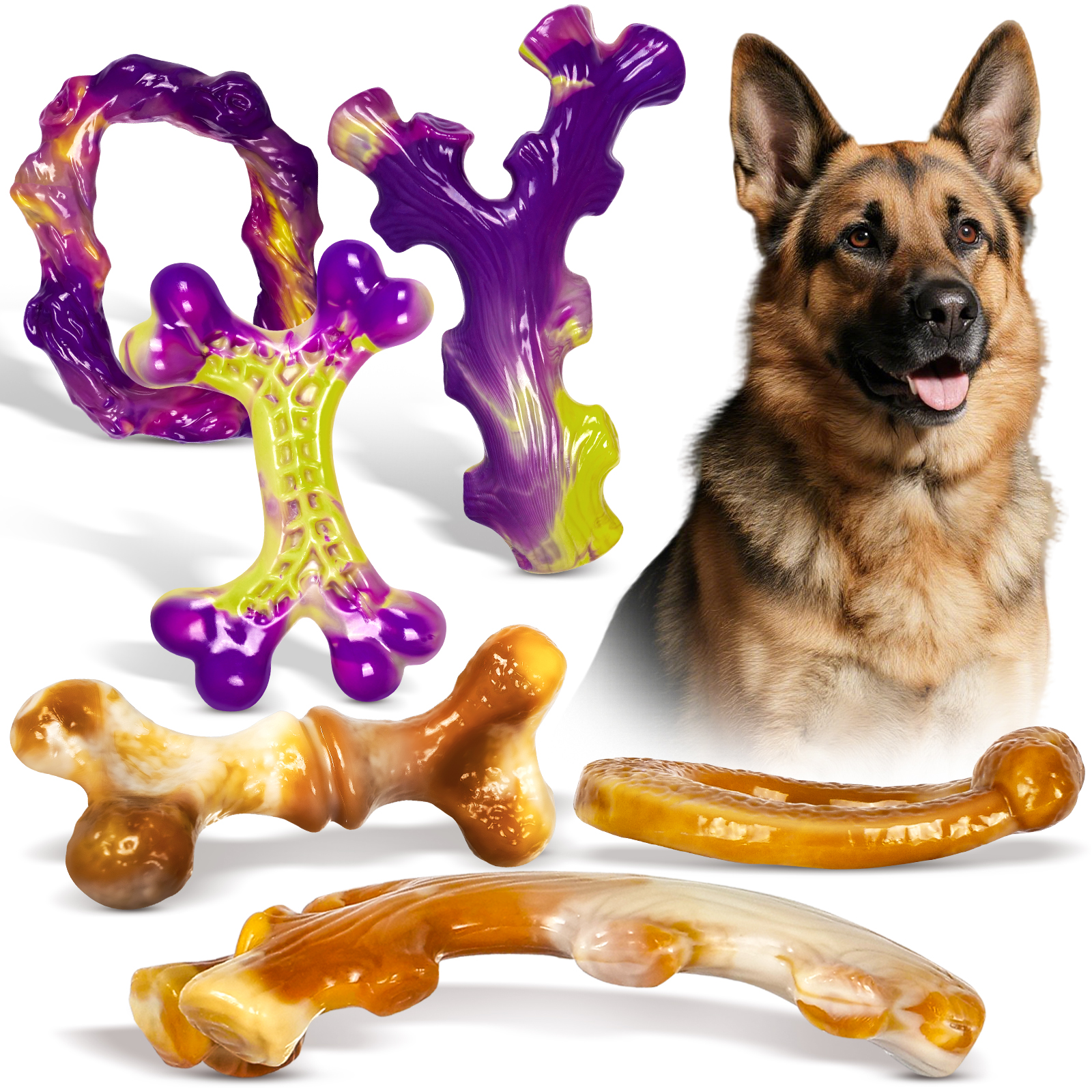 Frienhund by Apasiri Tough Dog Toys for Aggressive Chewers Model 315&313