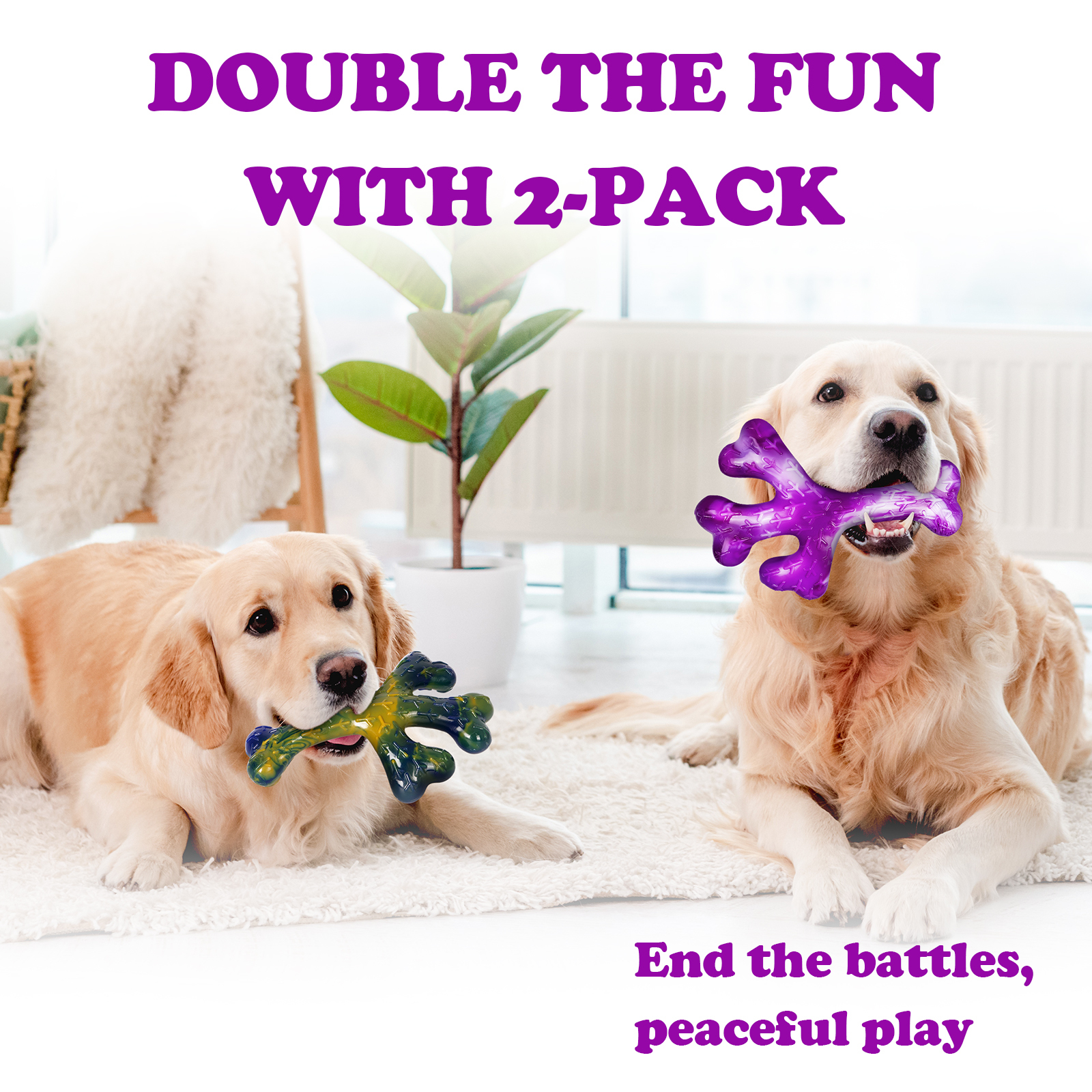 Frienhund by Apasiri Aggressive Chewers Dog Chew Toys - 2 Pack 