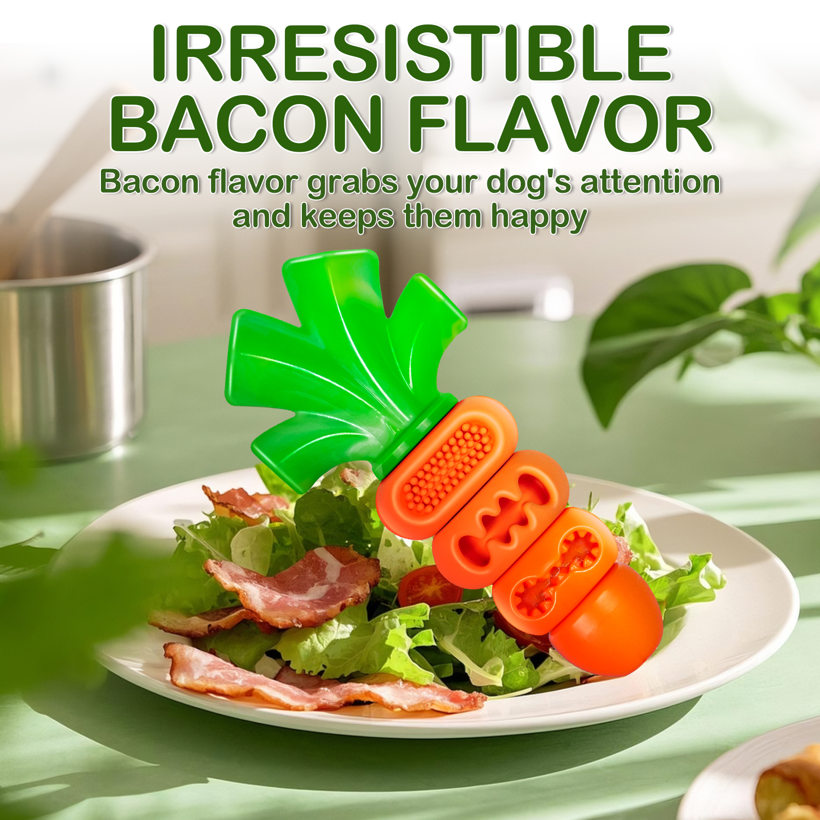 Frienhund by Apasiri Carrot-Shaped Dog Toy for Large Medium Breed 20-70lbs