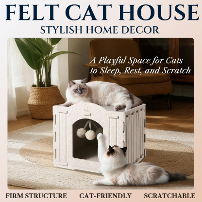Apasiri 2-Story Cat House for Indoor Cats  Single-Flat Roof