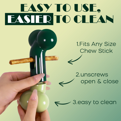 Apasiri Bully Stick Holder for Aggressive Chewers : Green