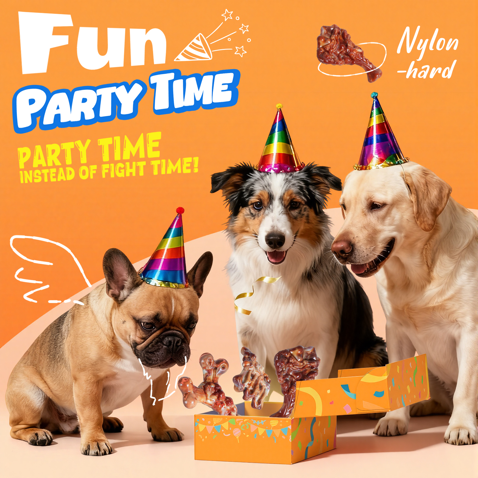 Dog Toys for Aggressive Chewers: Gift Box with 3 Pack Dog Chew Toys