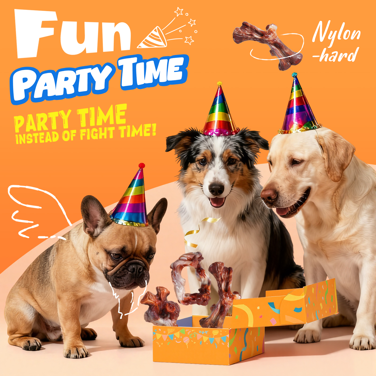 Dog Toys for Aggressive Chewers: Gift Box with 3 Pack Dog Chew Toys