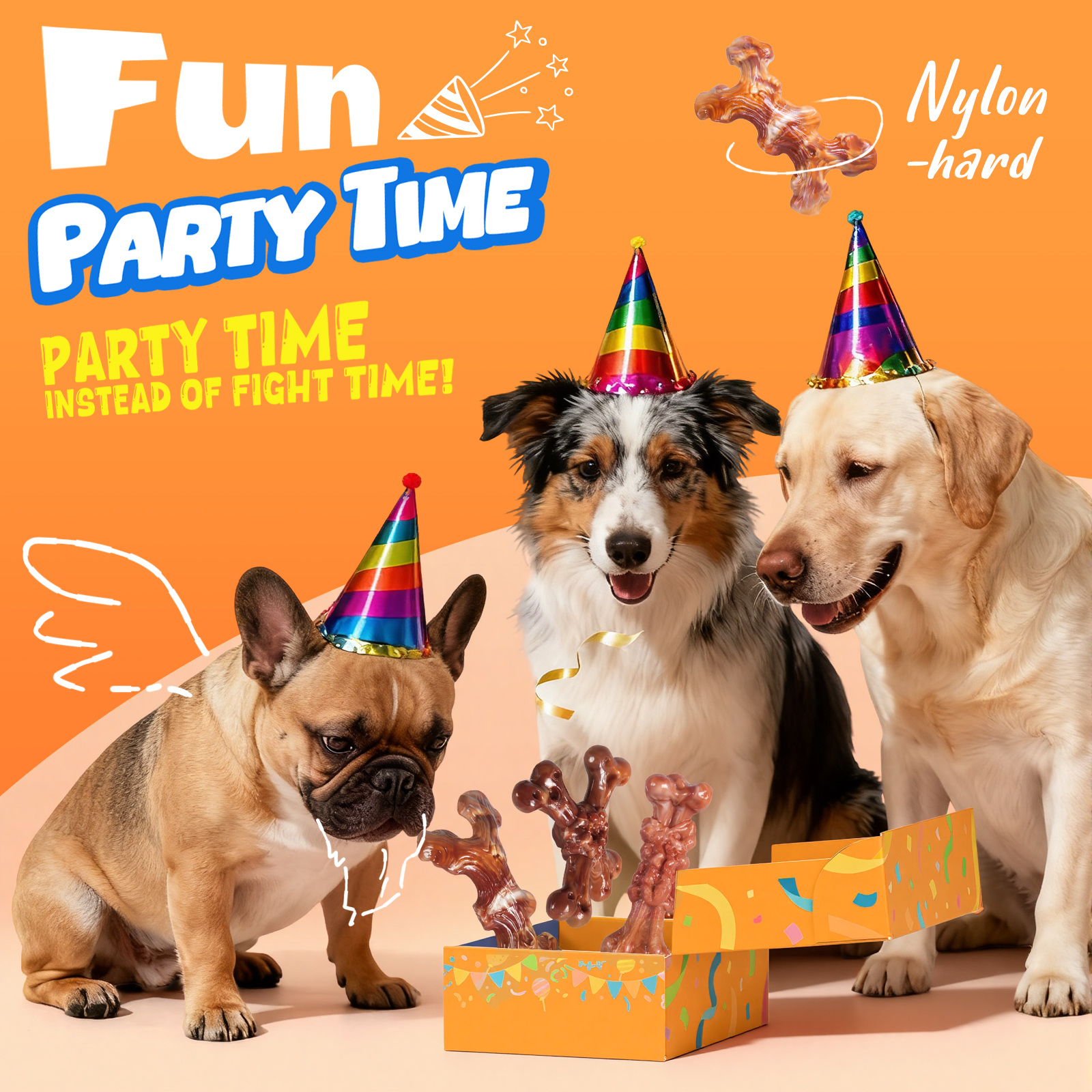 Dog Toys for Aggressive Chewers: Gift Box with 3 Pack Dog Chew Toys