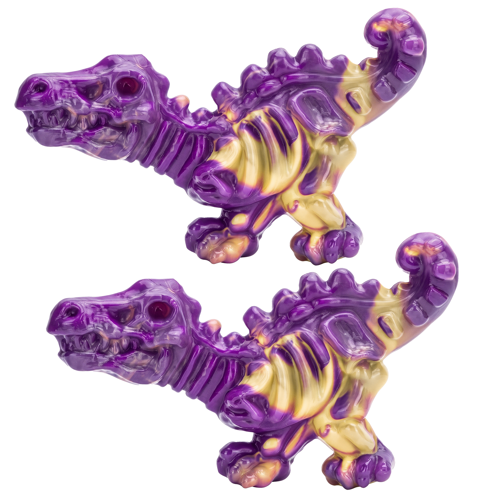 DinoBone 2-Pack Tough Dog Chew Toys for Aggressive Chewers, Bacon, Dusk | Rock-Hard Nylon Dinosaur Bones for Large Dogs 20–90 lbs, Almost Indestructible Dog Toys, Helps Redirect Destructive Chewing