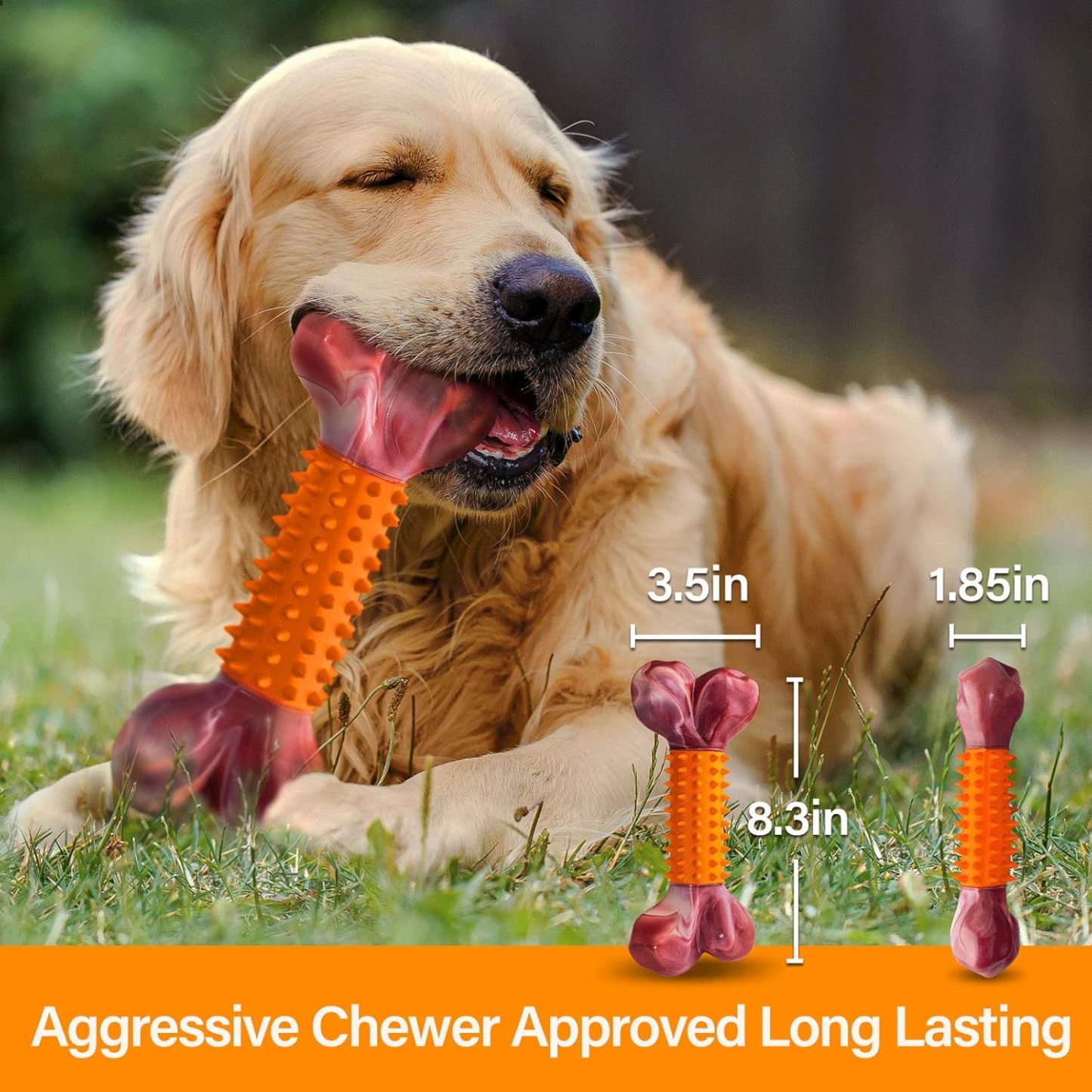 Apasiri Tough Dog Toys for Aggressive Chewers Large Breed, Peanut Butter Flavor Dog Chew Bone, Nylon & Rubber Chew Toy for Medium Large Dogs