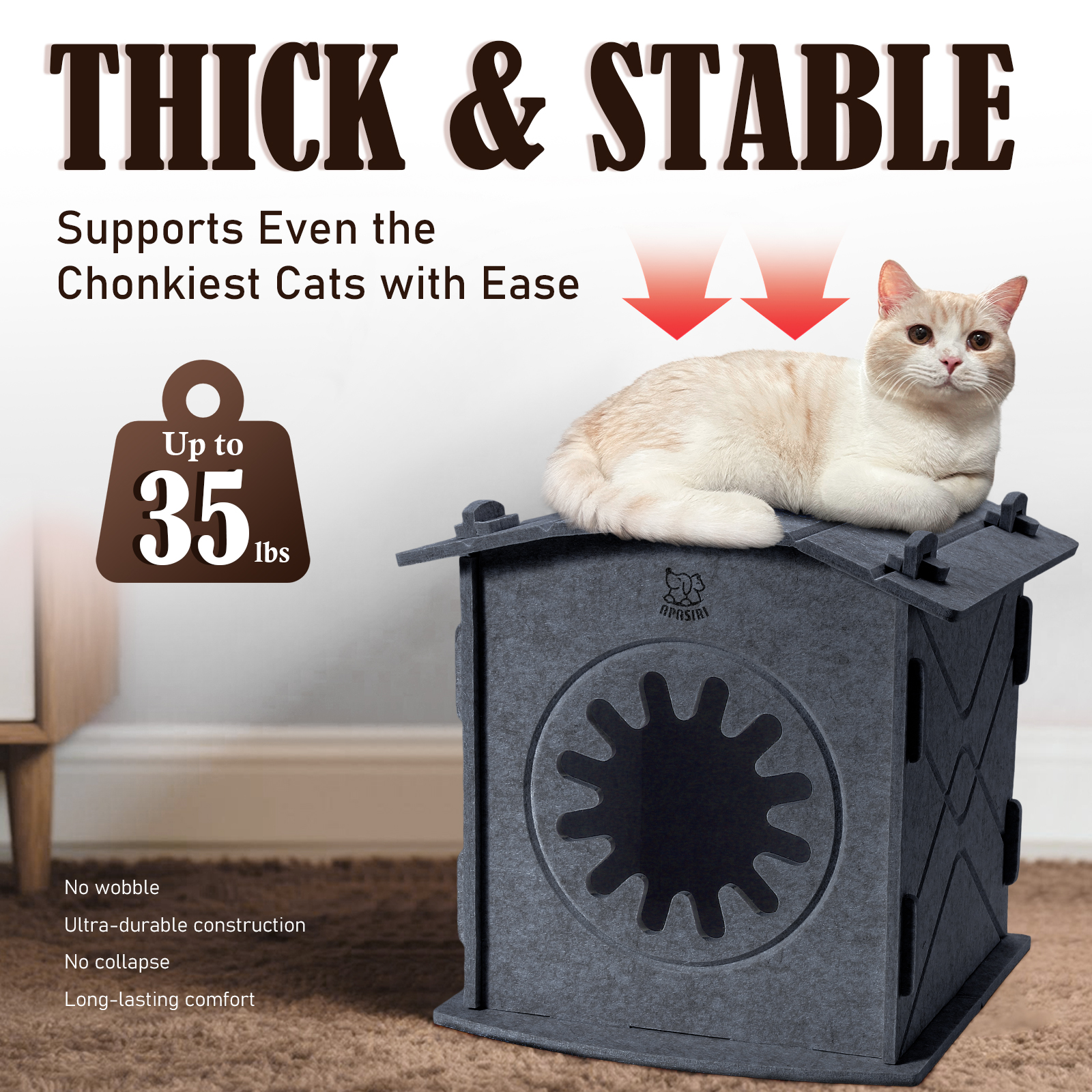 Cat Houses for Indoor Cats: Apasiri Felt Cat House Cave Cathouse