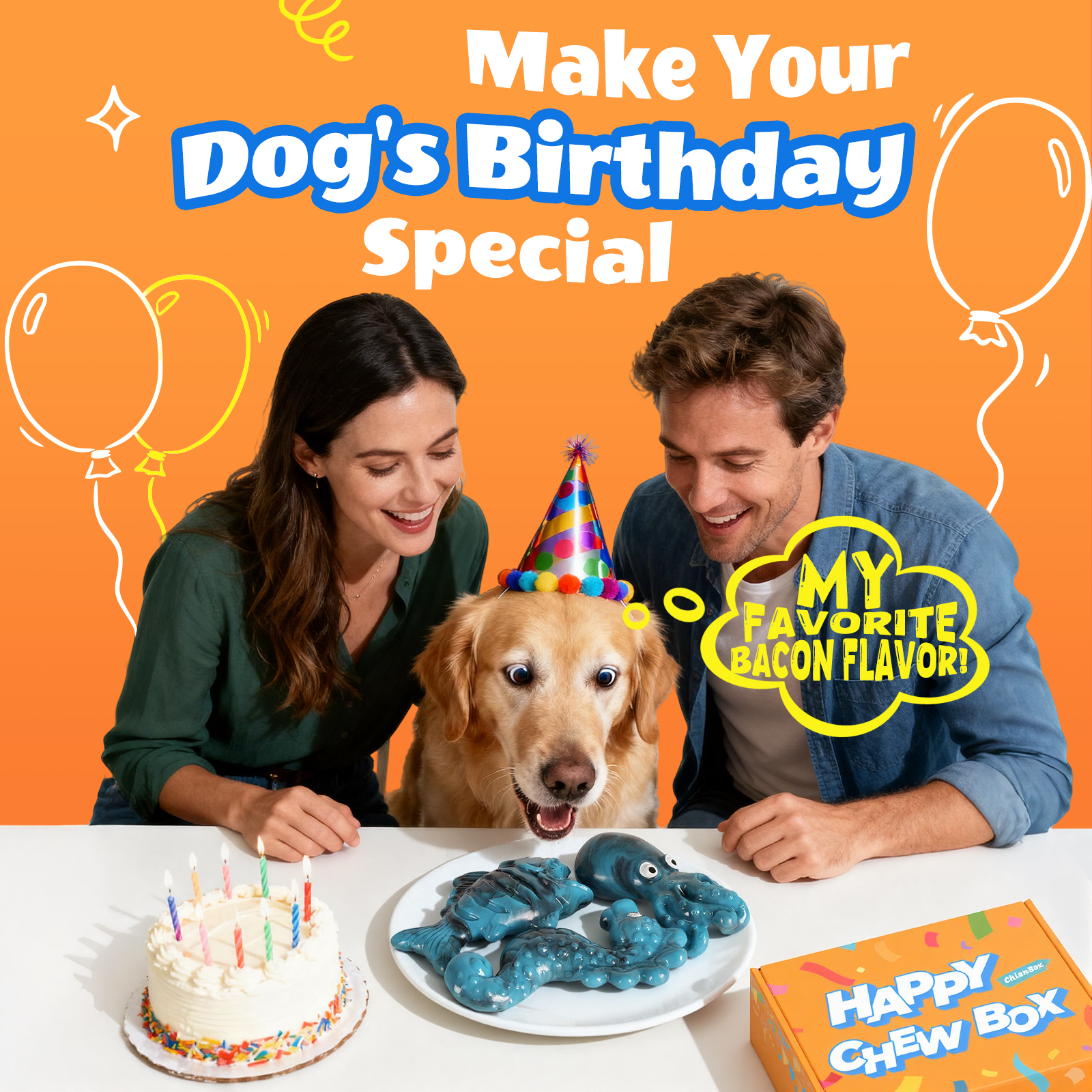 Dog Toys for Aggressive Chewers: Gift Box with 3 Pack Dog Chew Toys