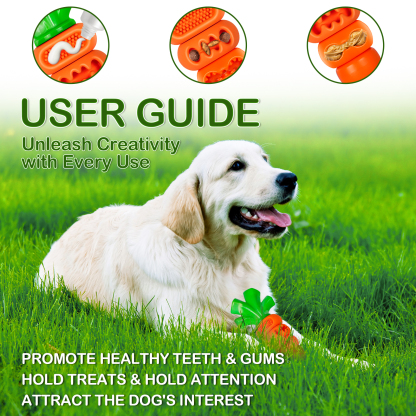 Frienhund by Apasiri Carrot-Shaped Dog Toy for Large Medium Breed 20-70lbs