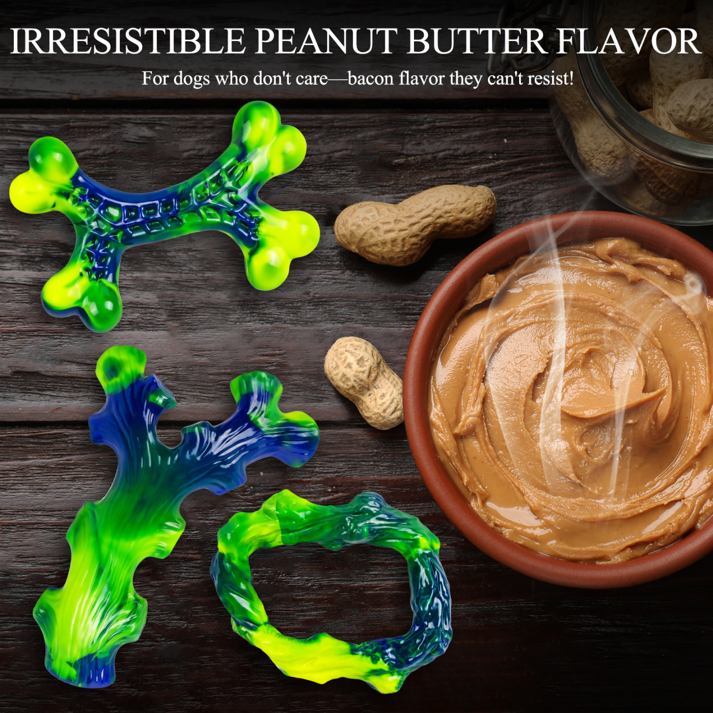 Frienhund by Apasiri Tough Dog Toys for Aggressive Chewers Model 315 Peanut