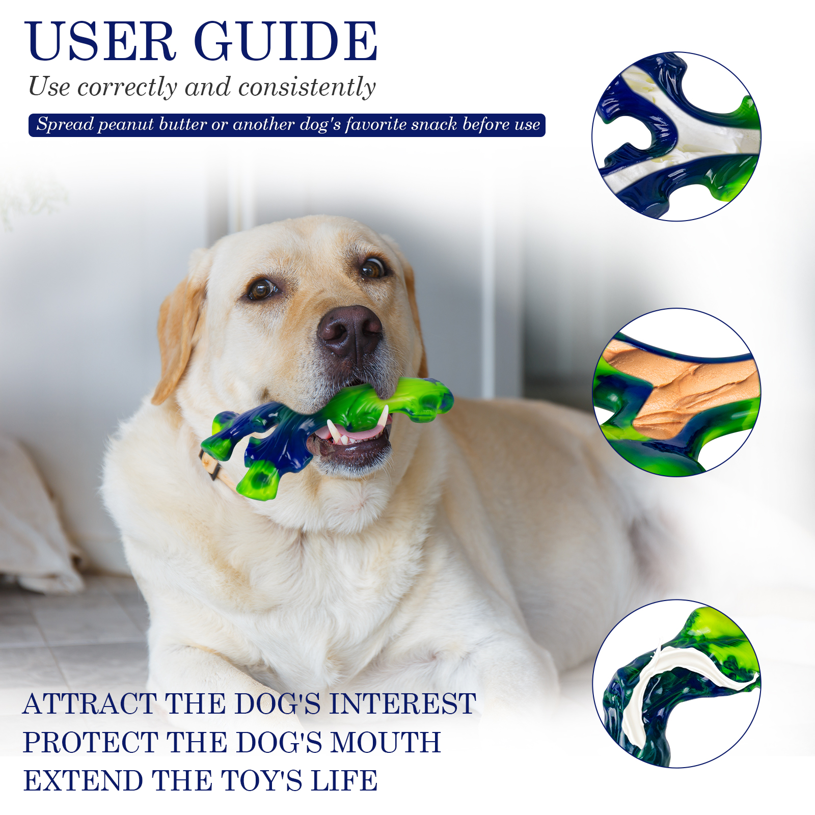 Frienhund by Apasiri Tough Dog Toys for Aggressive Chewers Model 315 Peanut