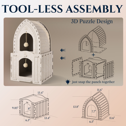 Apasiri 2-Story Cat House for Indoor Cats Double