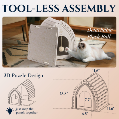 Apasiri Cat Beds for Indoor Cats  Single-Triangle Roof