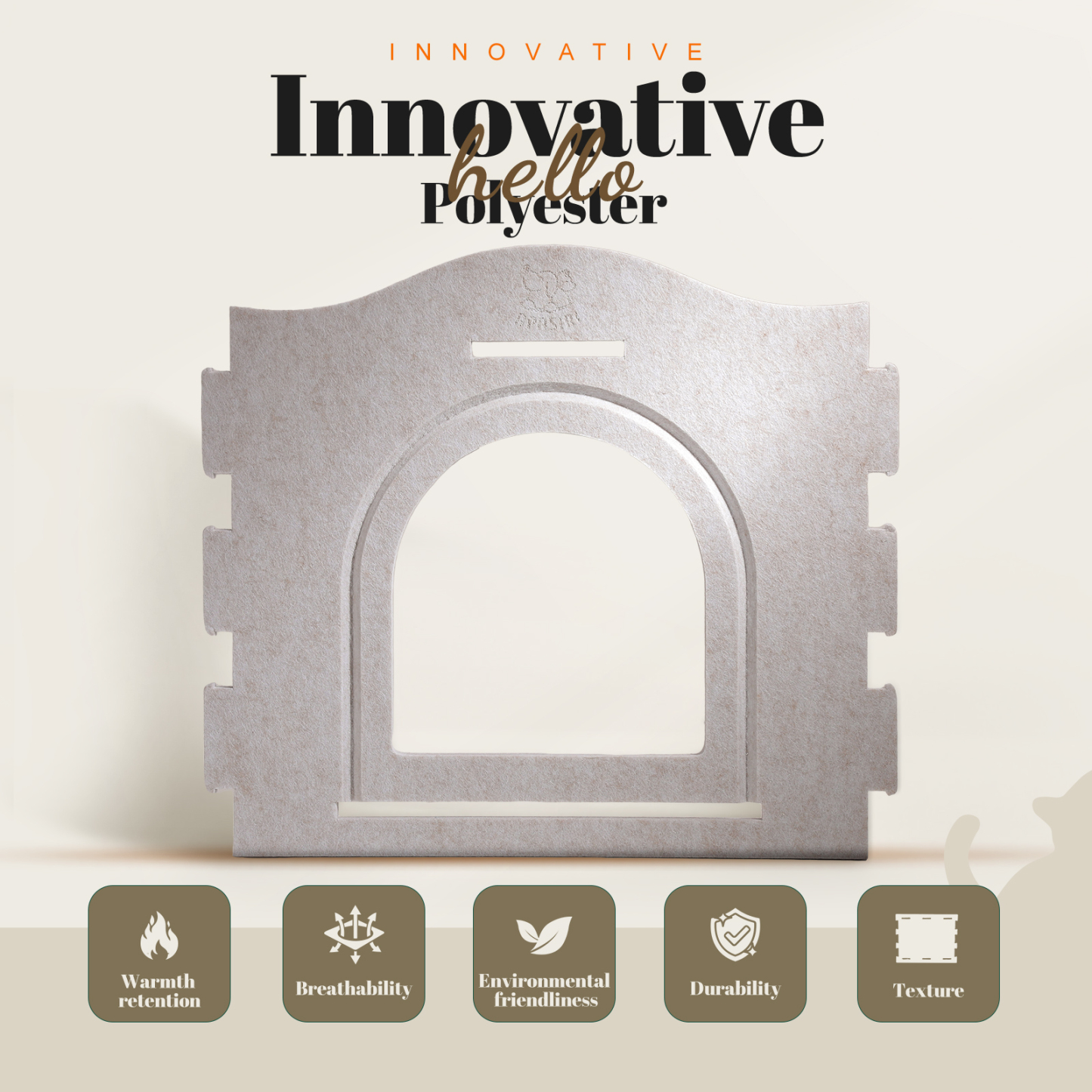 Apasiri Double-Deck Cat House ACH02+ACH04: 2-in-1 Innovative Polyester Fiber Double-Deck Cat House, Sturdy and Scratch-Resistant, Original Castle Design, A Perfect Cat Bed Cave for Multiple Small Pets and Kittens