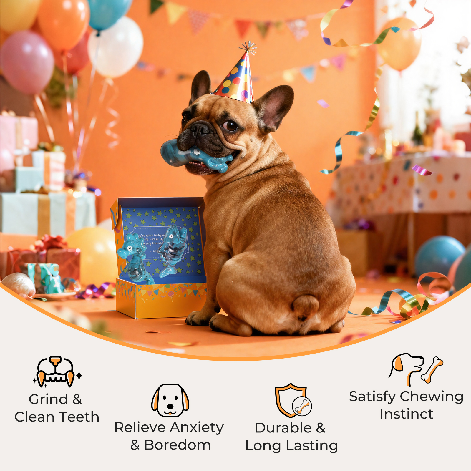 Dog Toys for Aggressive Chewers: Gift Box with 3 Pack Dog Chew Toys