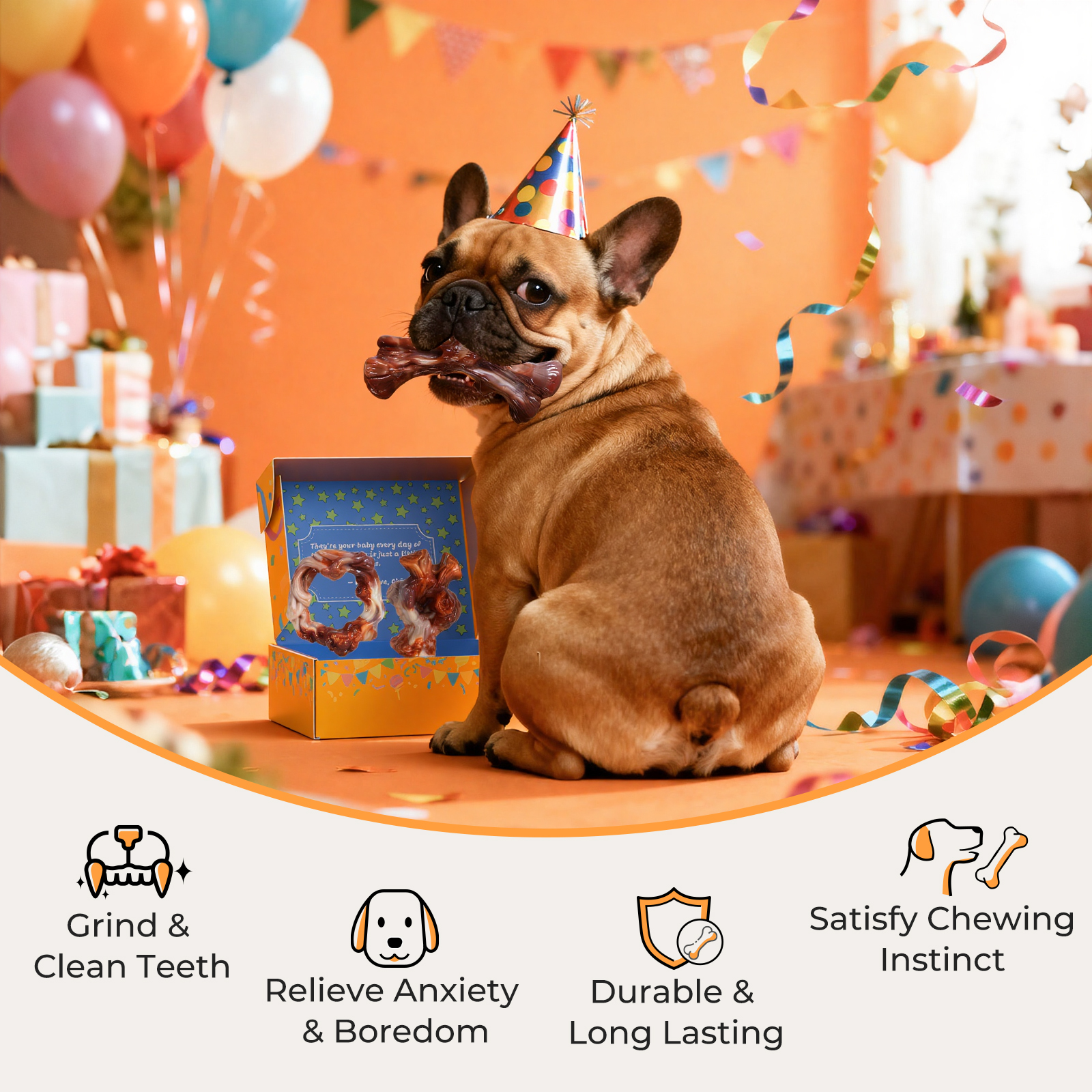 Dog Toys for Aggressive Chewers: Gift Box with 3 Pack Dog Chew Toys