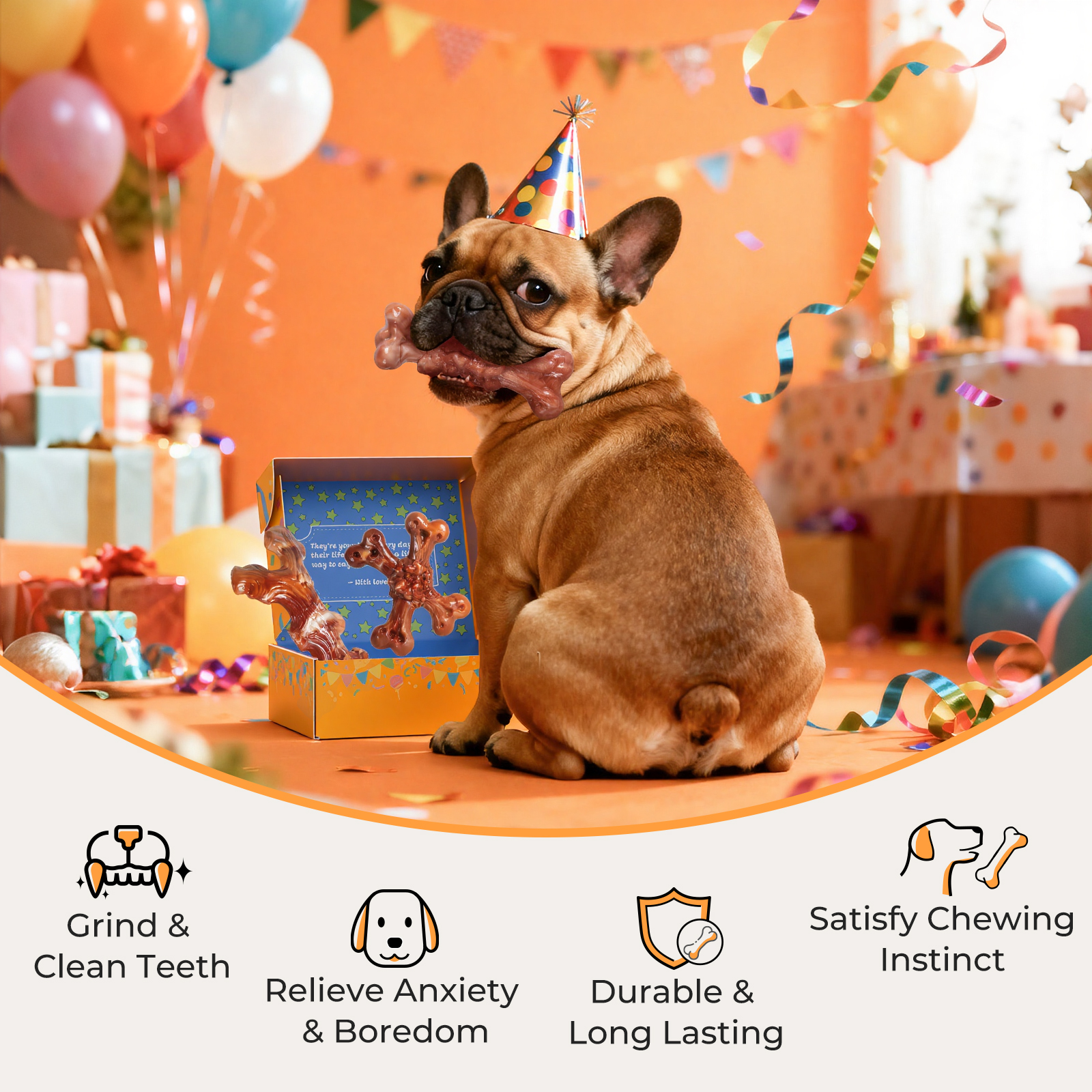 Dog Toys for Aggressive Chewers: Gift Box with 3 Pack Dog Chew Toys