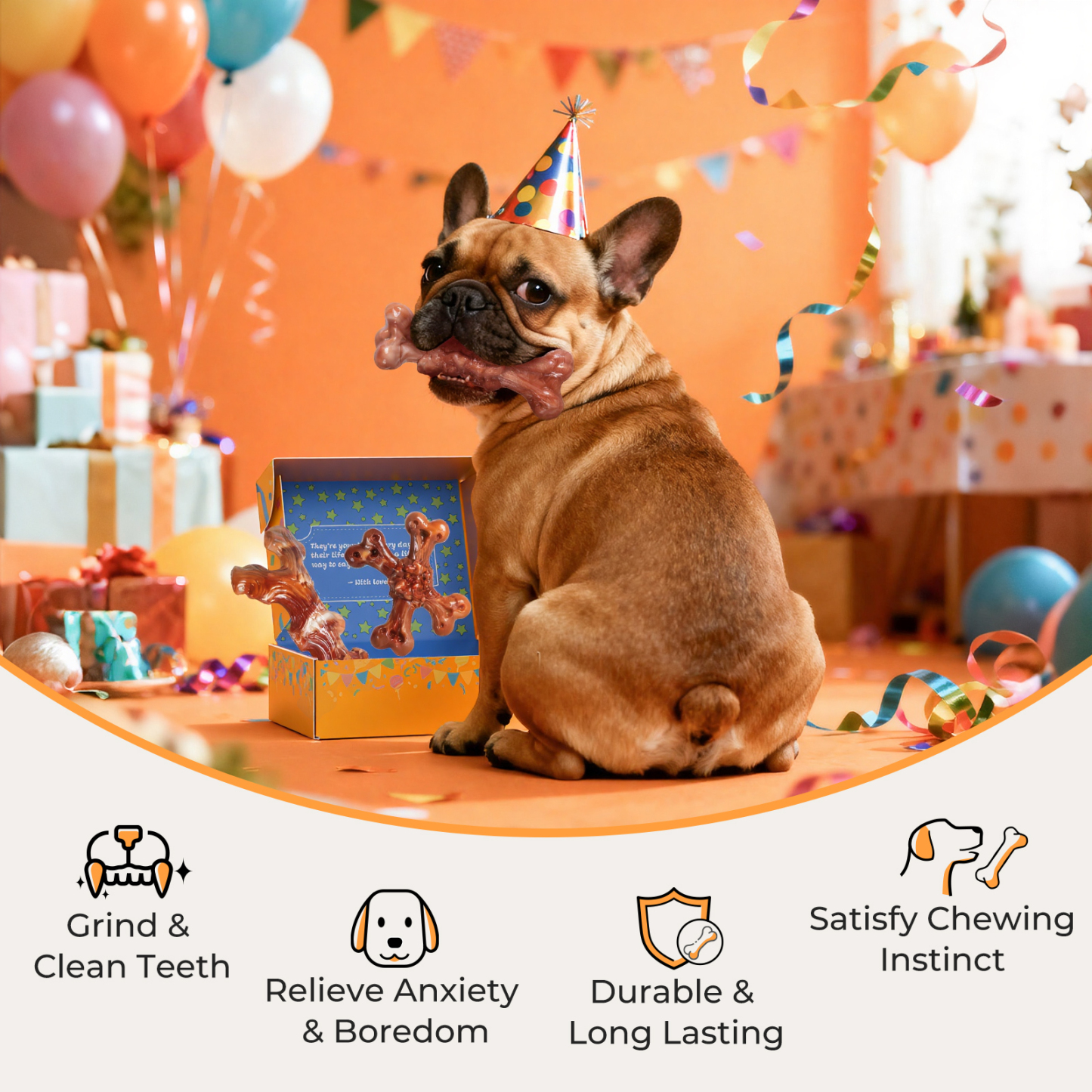 Dog Toys for Aggressive Chewers: Gift Box with 3 Pack Dog Chew Toys