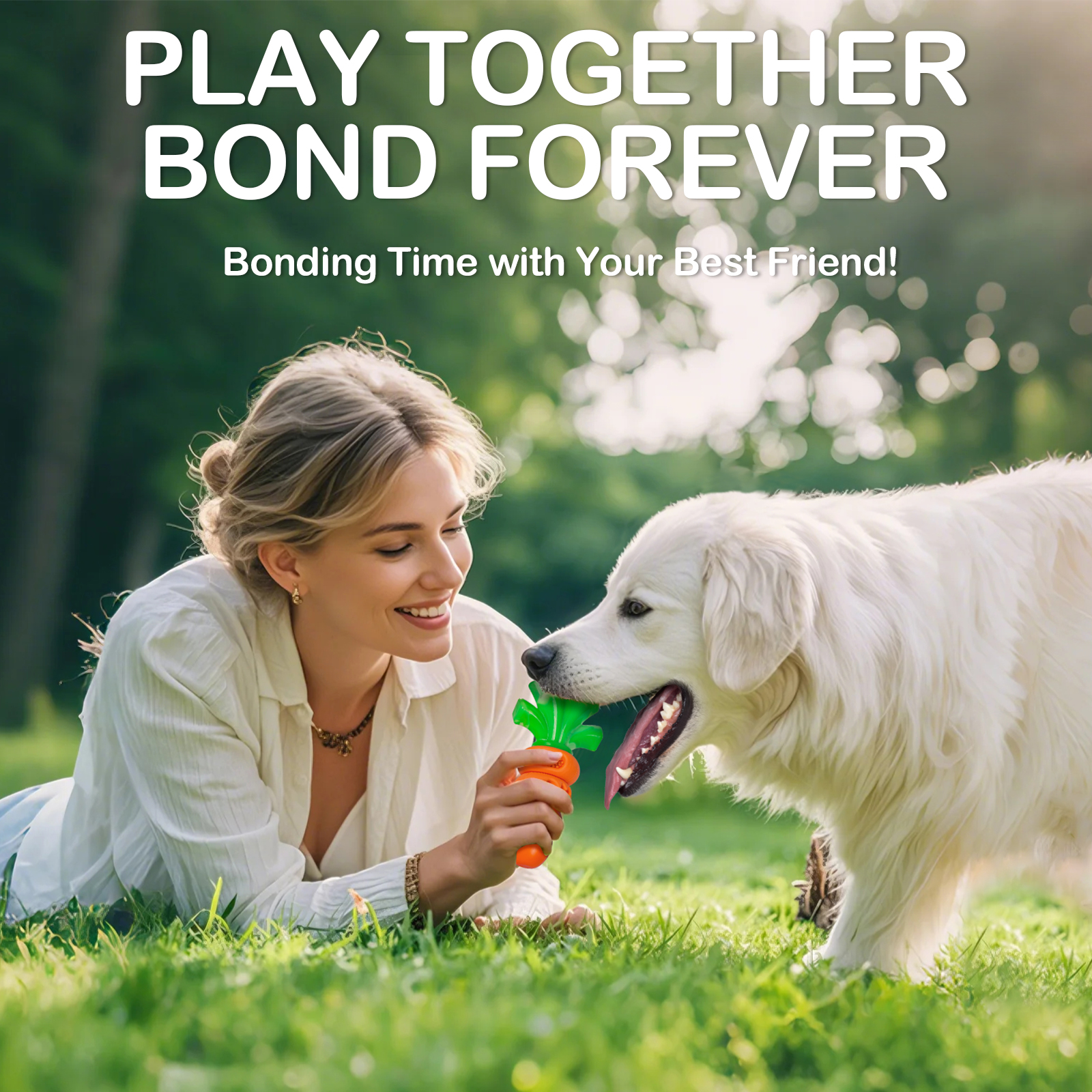 Frienhund by Apasiri Carrot-Shaped Dog Toy for Large Medium Breed 20-70lbs