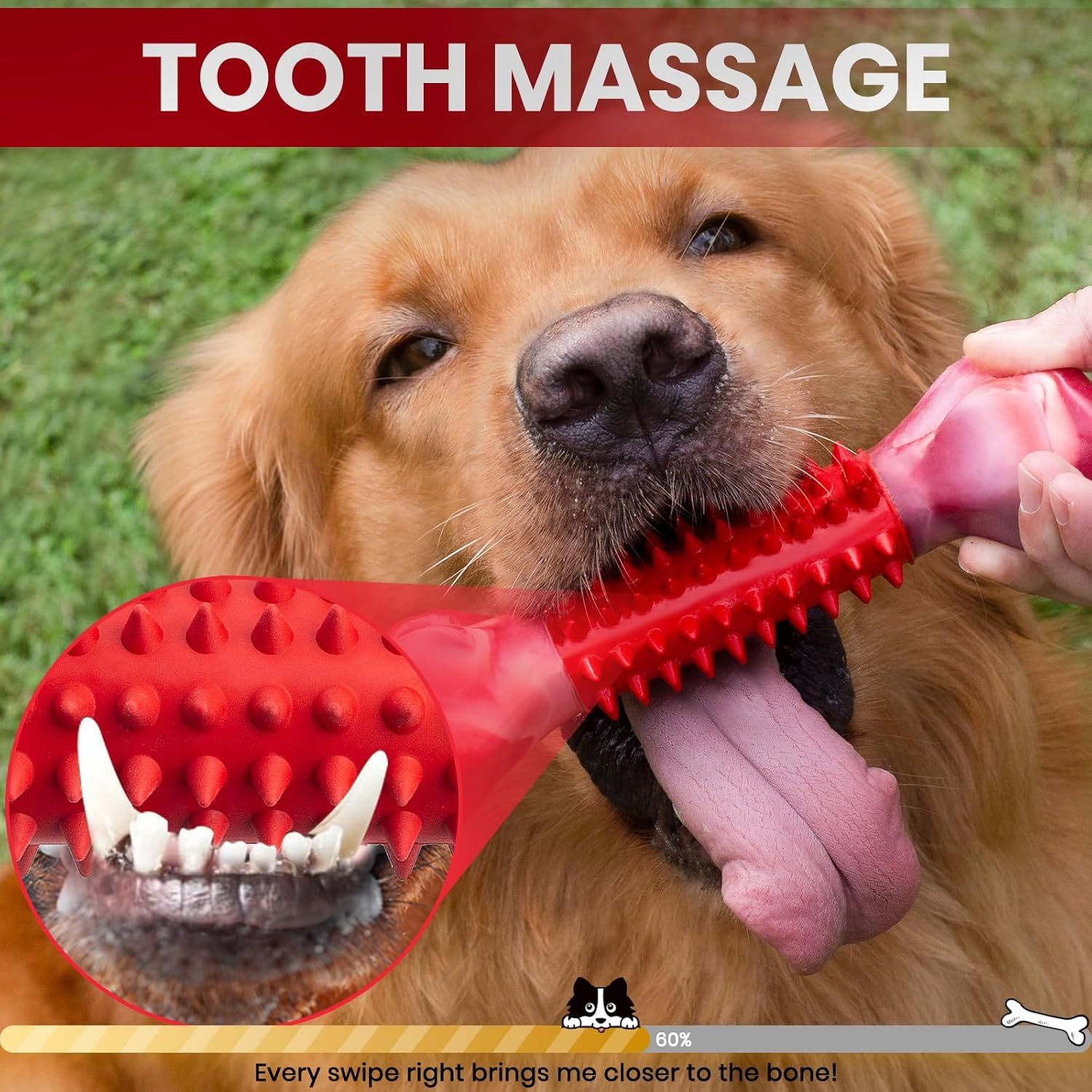 Apasiri Tough Dog Toys for Aggressive Chewers Large Breed, Beef Flavor Dog Chew Bone, Nylon & Rubber Chew Toy for Medium Large Dogs