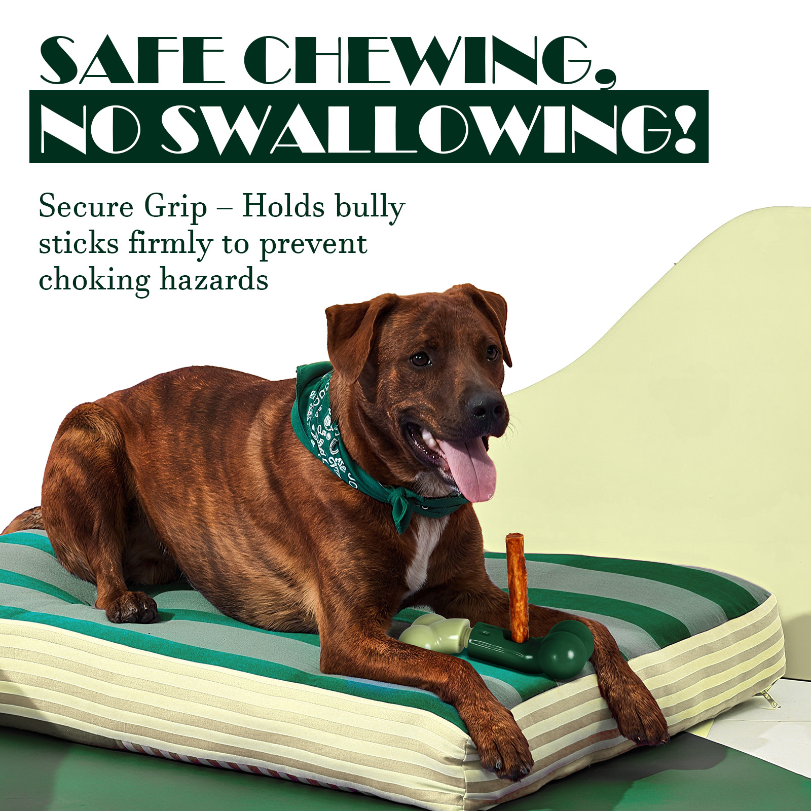 Apasiri Bully Stick Holder for Aggressive Chewers : Green
