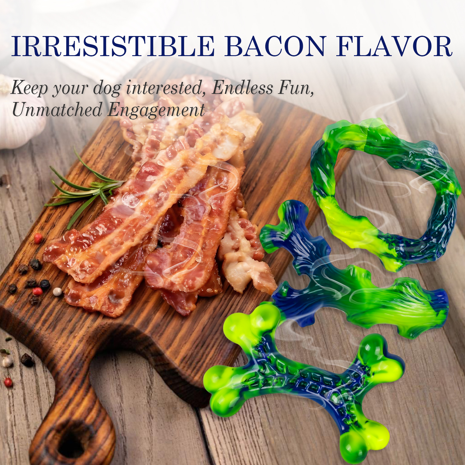 3 Pack Tough Dog Chew Toys – Indestructible Dog Toys for Aggressive Chewers, Durable Nylon Bones for Large & Medium Dogs