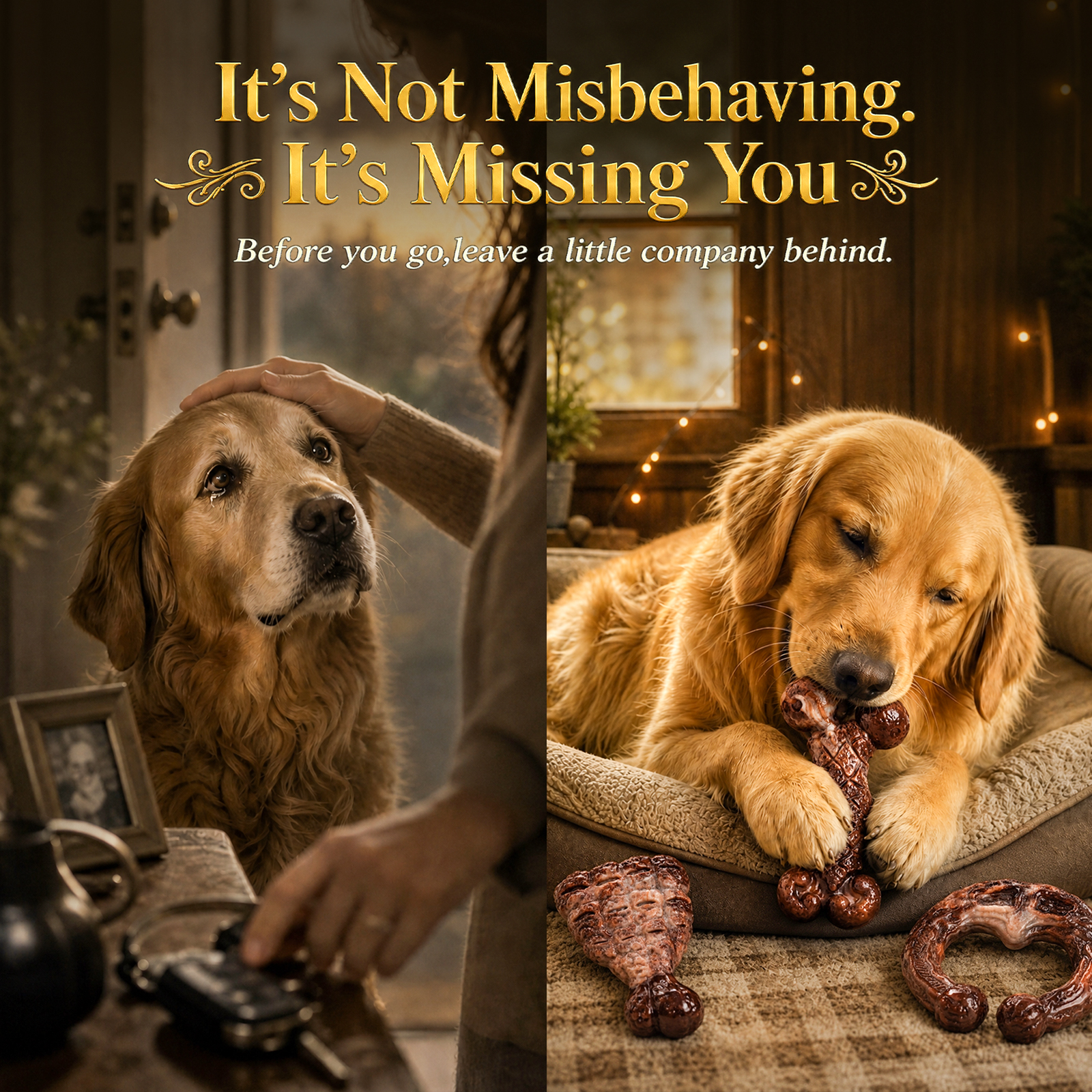 3 Pack Tough Dog Chew Toys for Aggressive Chewers 25-85 lbs, Brown Bacon Flavored, Durable Dog Toys for Medium Large Breeds, Hard Nylon Dog Toy, Reduce Boredom, Teeth Cleaning, Long-Lasting