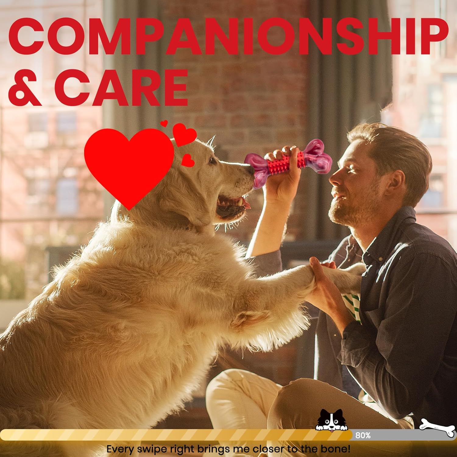 Apasiri Tough Dog Toys for Aggressive Chewers Large Breed, Beef Flavor Dog Chew Bone, Nylon & Rubber Chew Toy for Medium Large Dogs