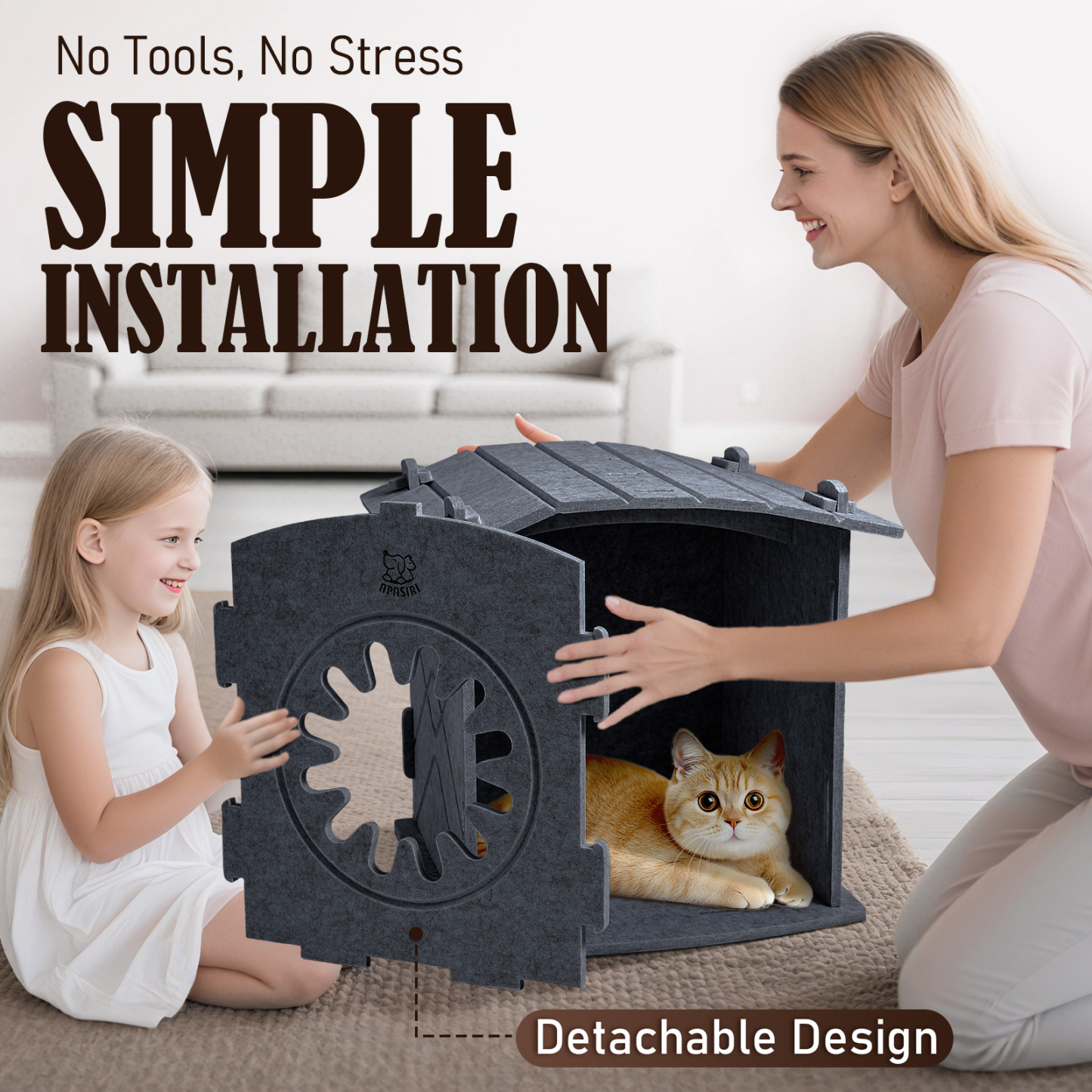 Cat Houses for Indoor Cats: Apasiri Felt Cat House Cave Cathouse