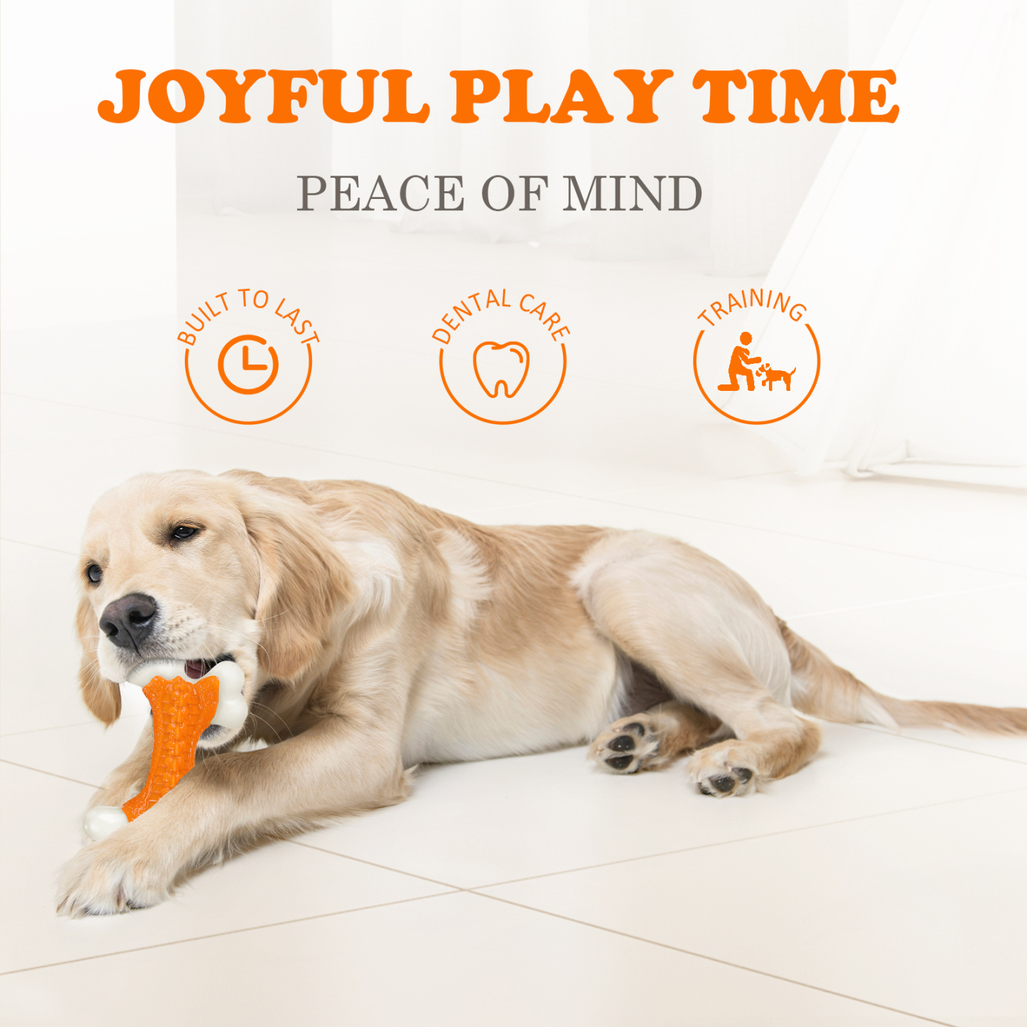 Kseroo by Apasiri Tough Dog Toys, Toys for Aggressive Chewers Large Breed, Chew Dogs, Bone Toy Nylon Dogs Almost Indestructible，Flavor Peanut Butter