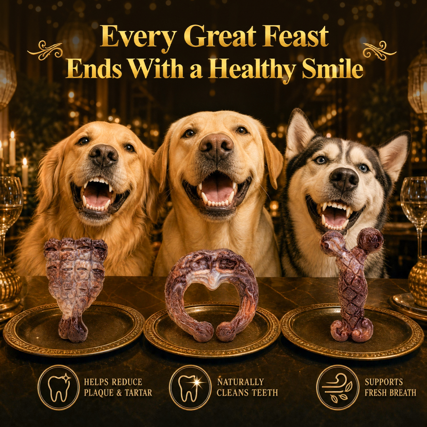 3 Pack Tough Dog Chew Toys for Aggressive Chewers 25-85 lbs, Brown Bacon Flavored, Durable Dog Toys for Medium Large Breeds, Hard Nylon Dog Toy, Reduce Boredom, Teeth Cleaning, Long-Lasting