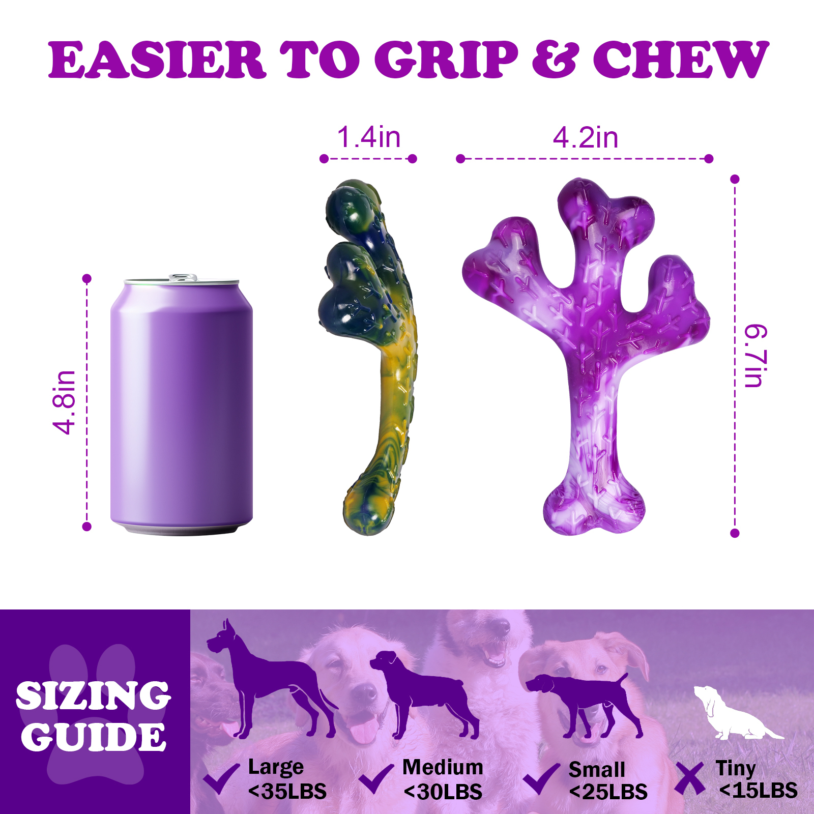 Frienhund by Apasiri Aggressive Chewers Dog Chew Toys - 2 Pack 