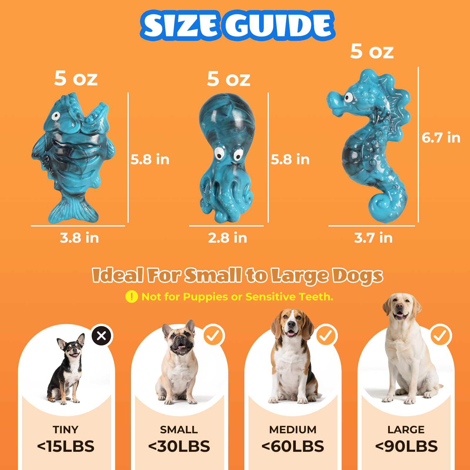 Dog Toys for Aggressive Chewers: Gift Box with 3 Pack Dog Chew Toys