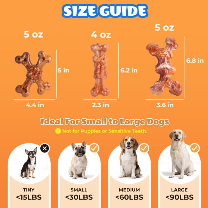 Dog Toys for Aggressive Chewers: Gift Box with 3 Pack Dog Chew Toys