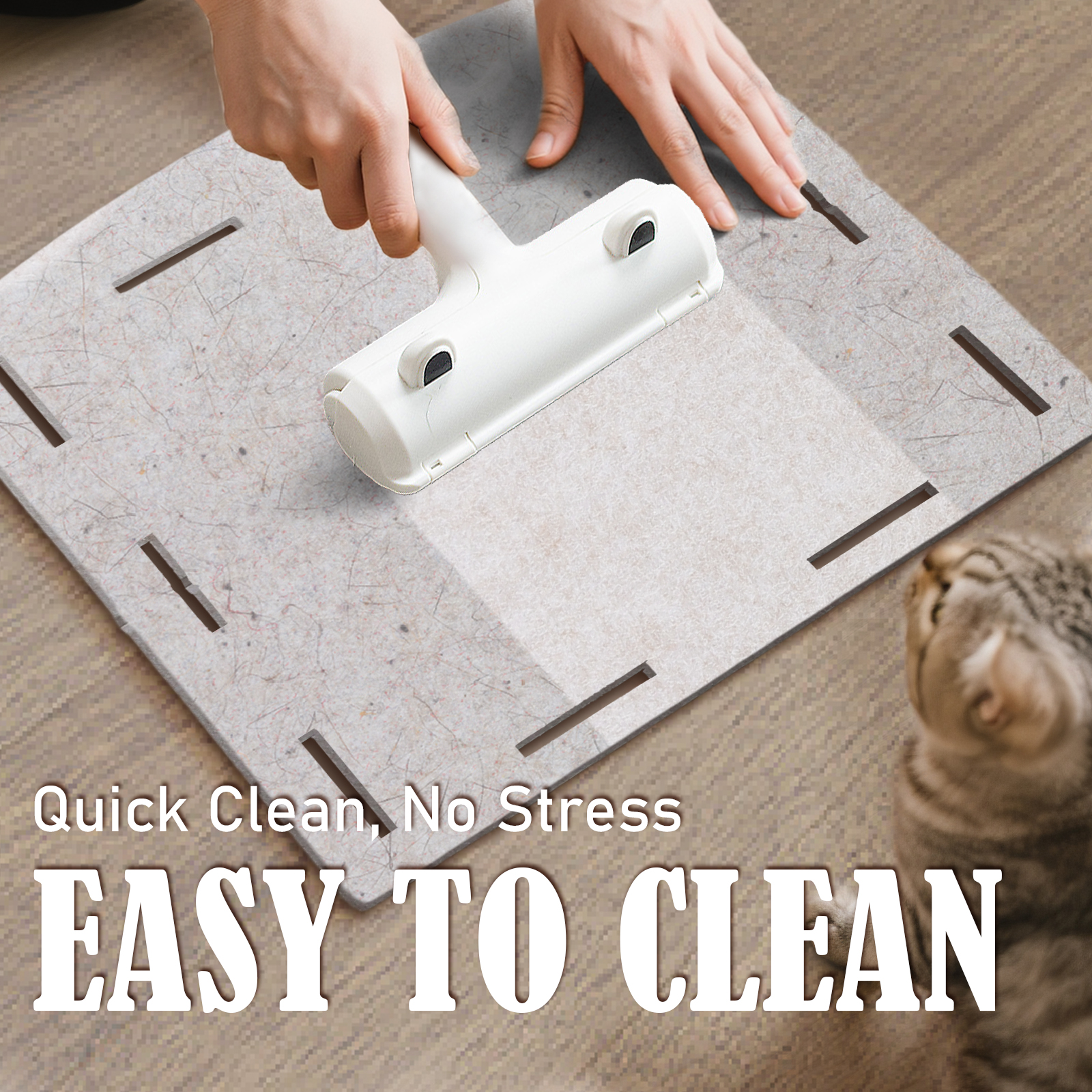 ChienBox：Felt Cat House Indoor: Removable Cat house with Soothing Scratch Arch