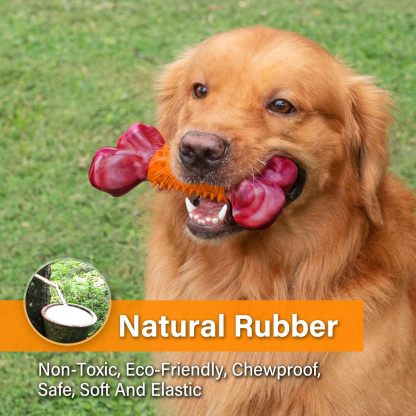 Apasiri Tough Dog Toys for Aggressive Chewers Large Breed, Peanut Butter Flavor Dog Chew Bone, Nylon & Rubber Chew Toy for Medium Large Dogs