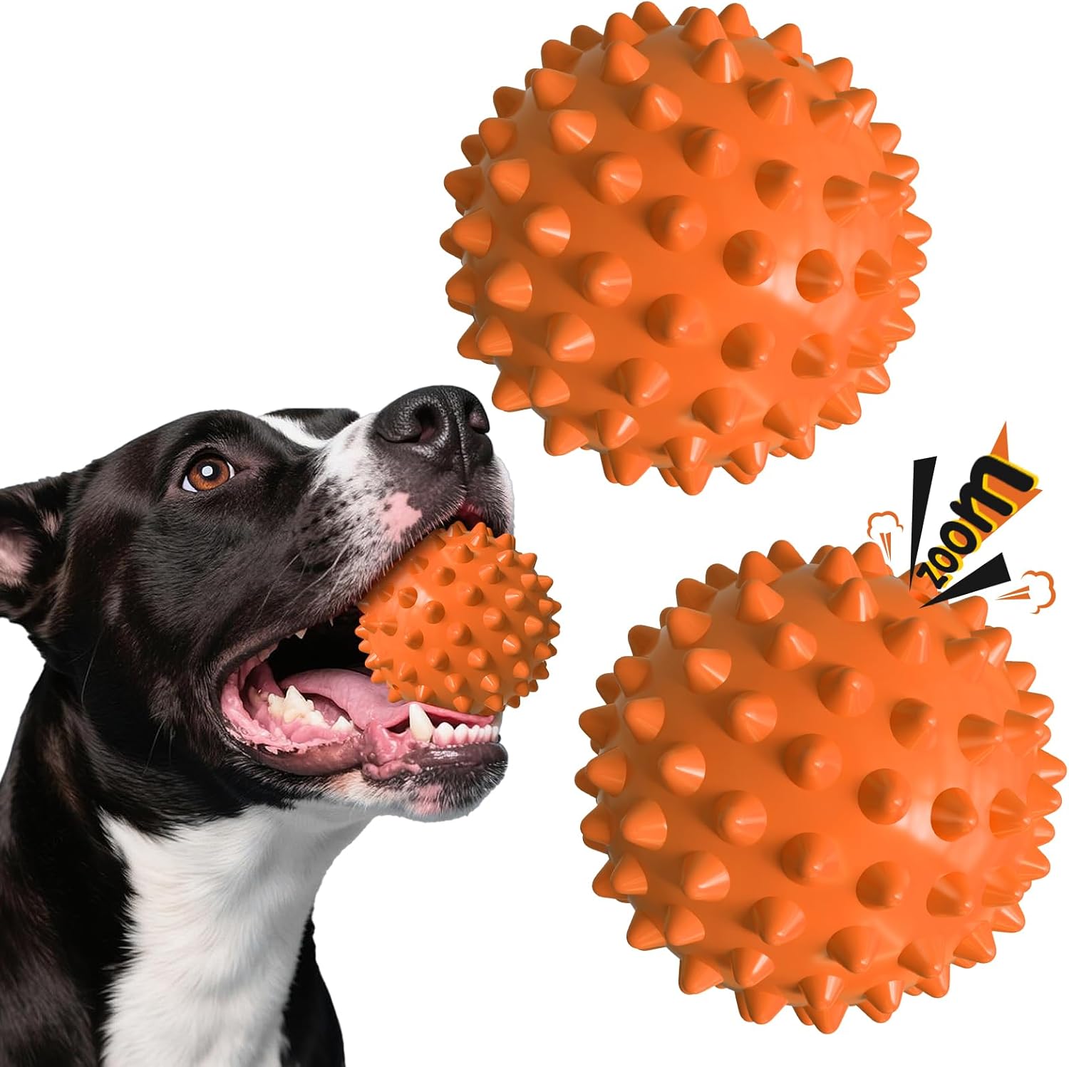 Apasiri Dog Balls for Aggressive Chewers, Dog Toys for Aggressive Chewers ：Butter 2 Pack