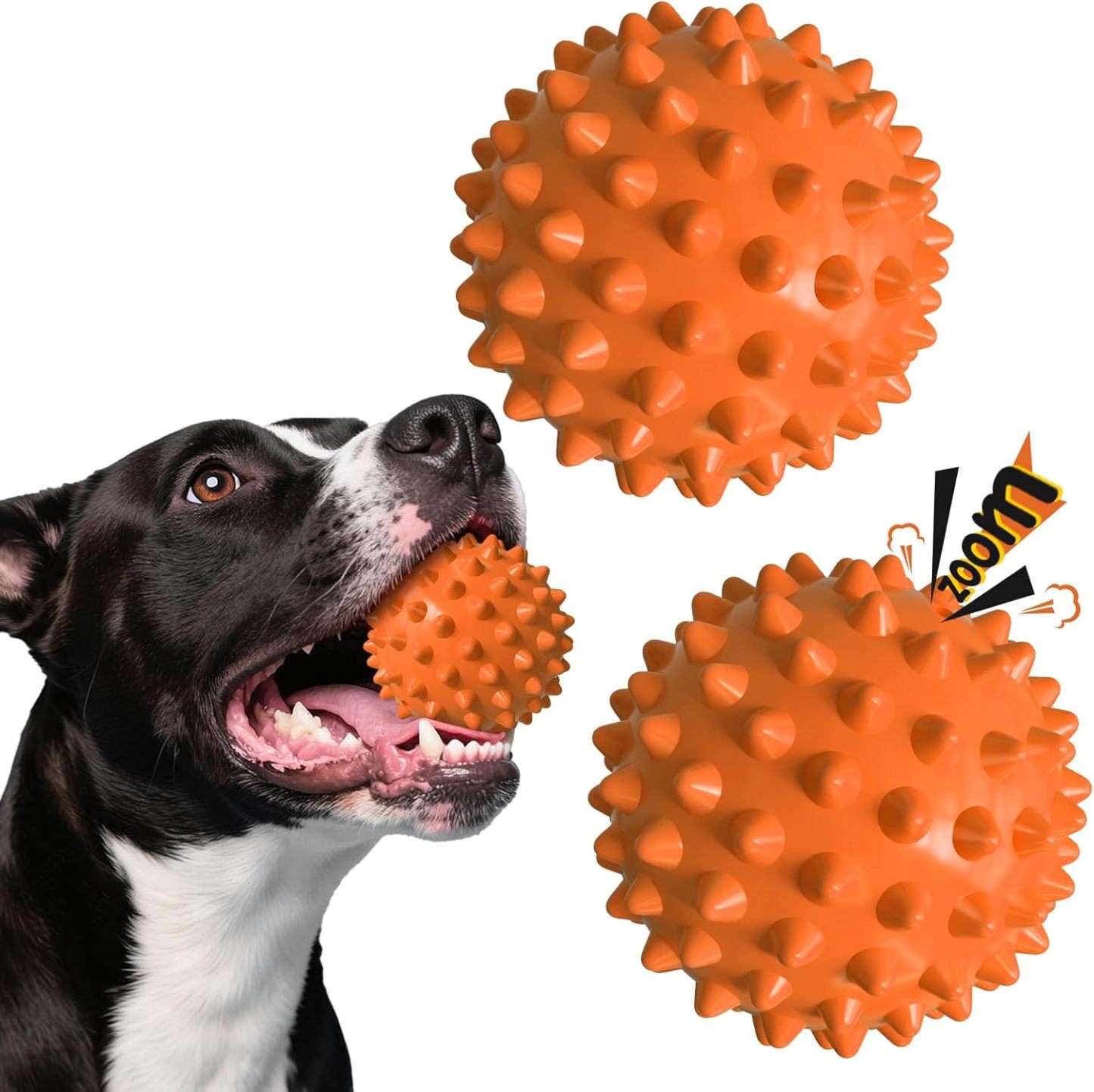 Apasiri Dog Balls for Aggressive Chewers, Dog Toys for Aggressive Chewers ：Butter 2 Pack
