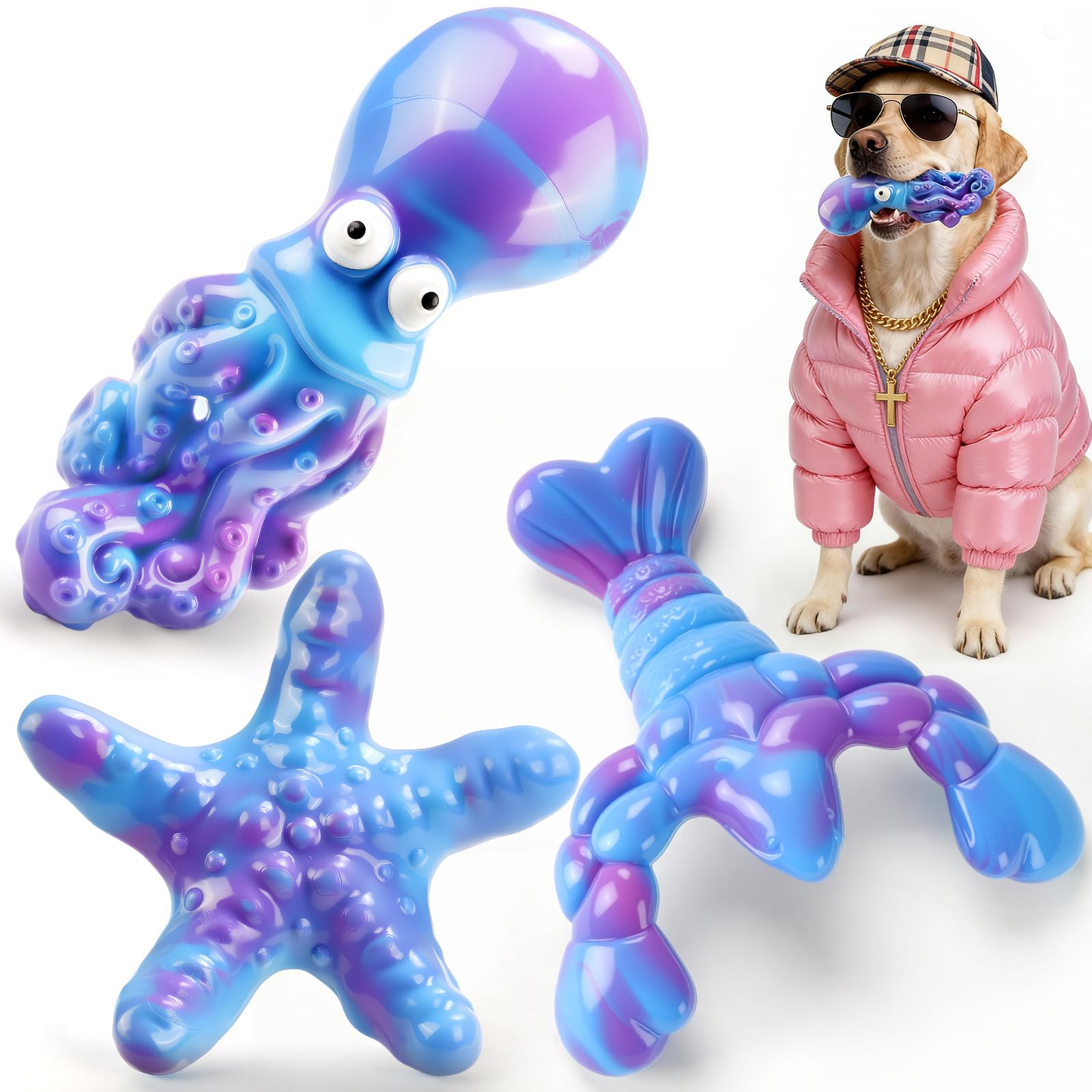 Dog Toys for Aggressive Chewers: 3 Pack Indestructible Dog Toys for Large Dogs
