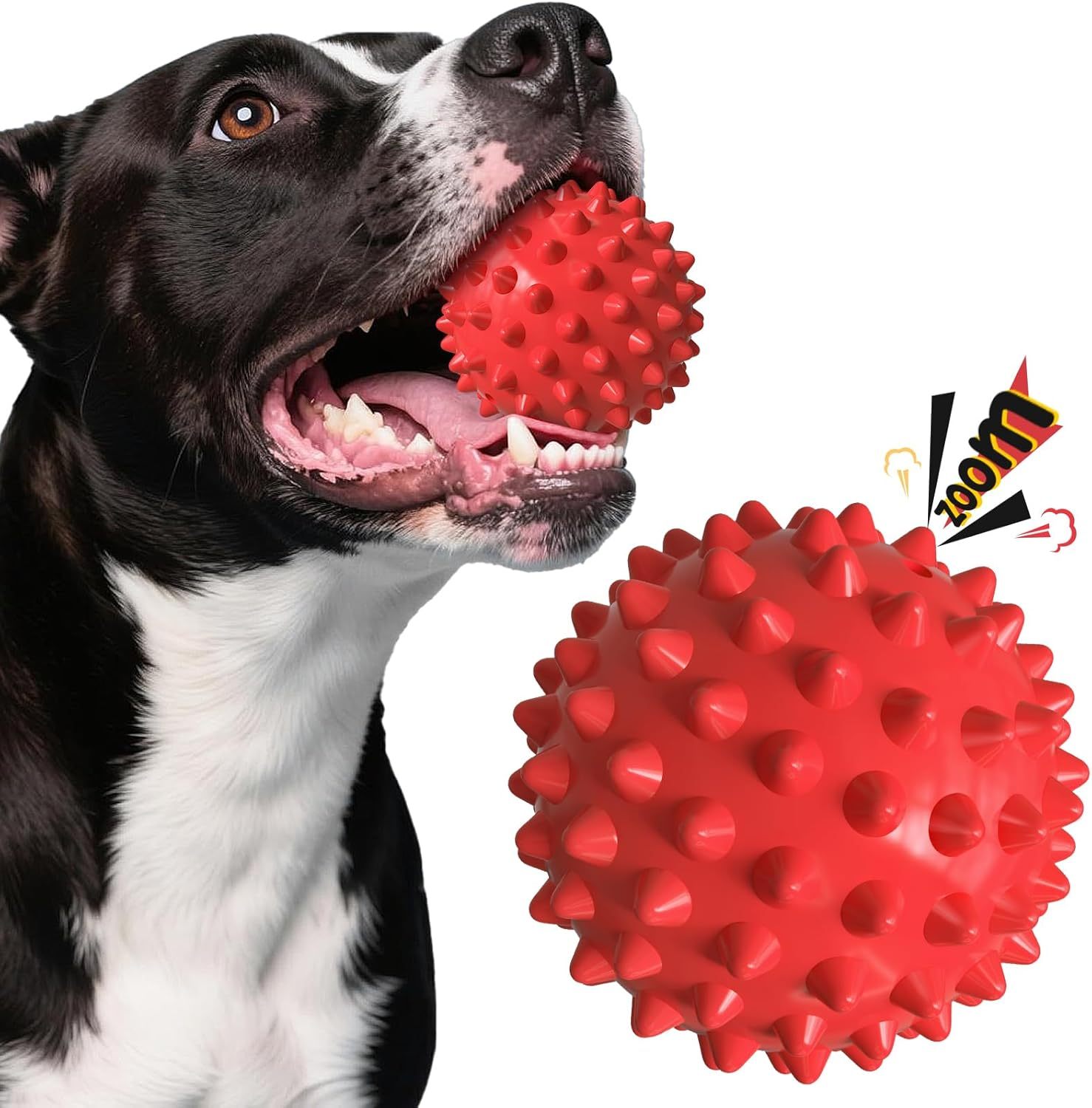 Apasiri Beef-Flavored Durable Dog Ball for Aggressive Chewers, Tough S