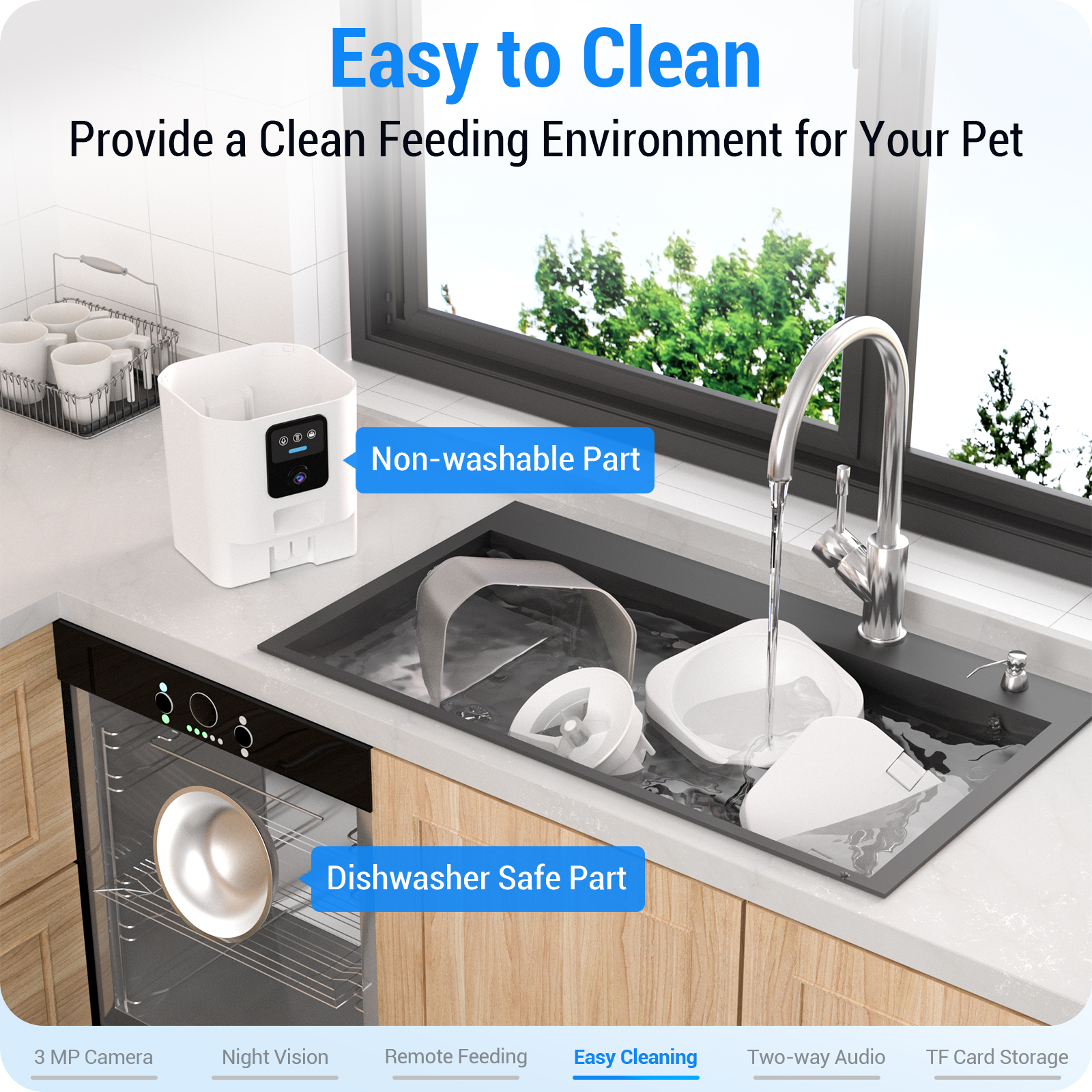 Frienhund by Apasiri Automatic Cat Feeder with 2K Camera: 5G WiFi  